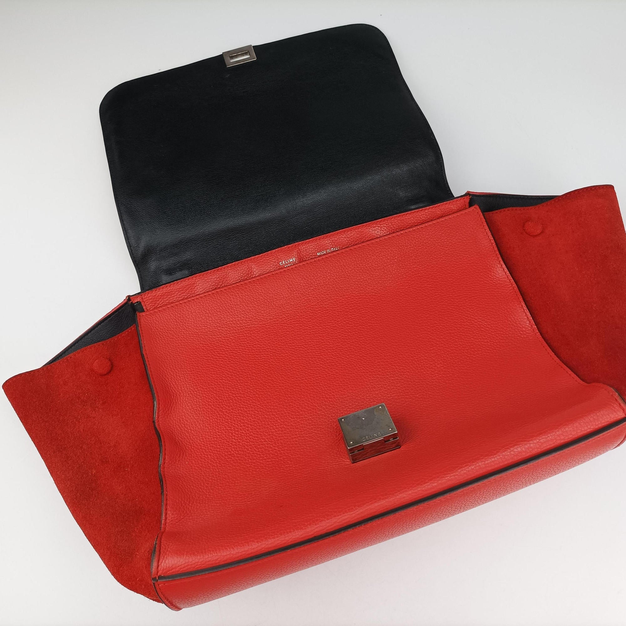Vintage Celine Trapeze Orange Suede×leather  shoulderbag | stylenewstar