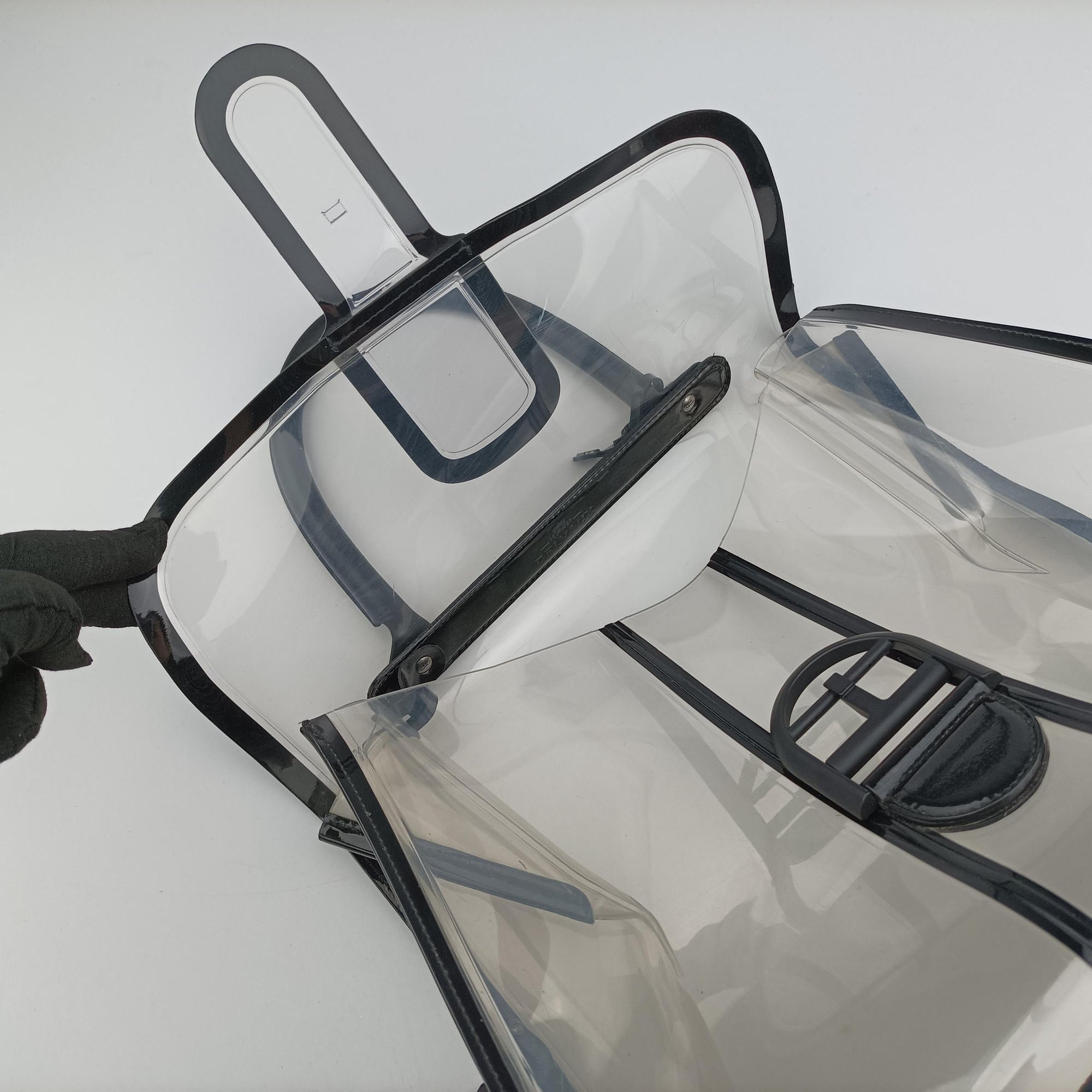 Pre-owned Delvaux Brillant X-RAY Limited Edition Clear × Black Transparent PVC  handbag | stylenewstar