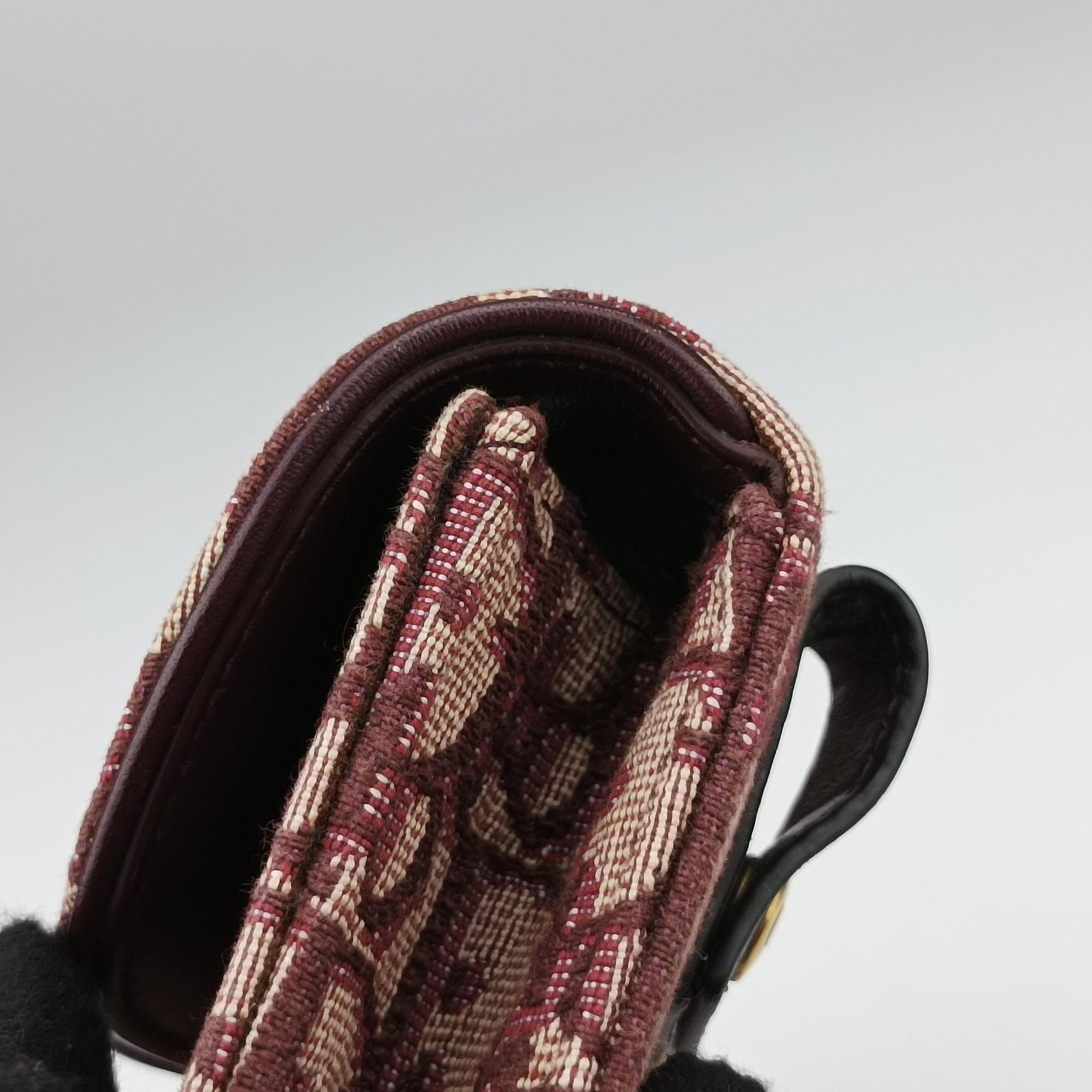 Pre-owned Christian Dior Saddle Red Jacquard  bum bag/waist bag | stylenewstar