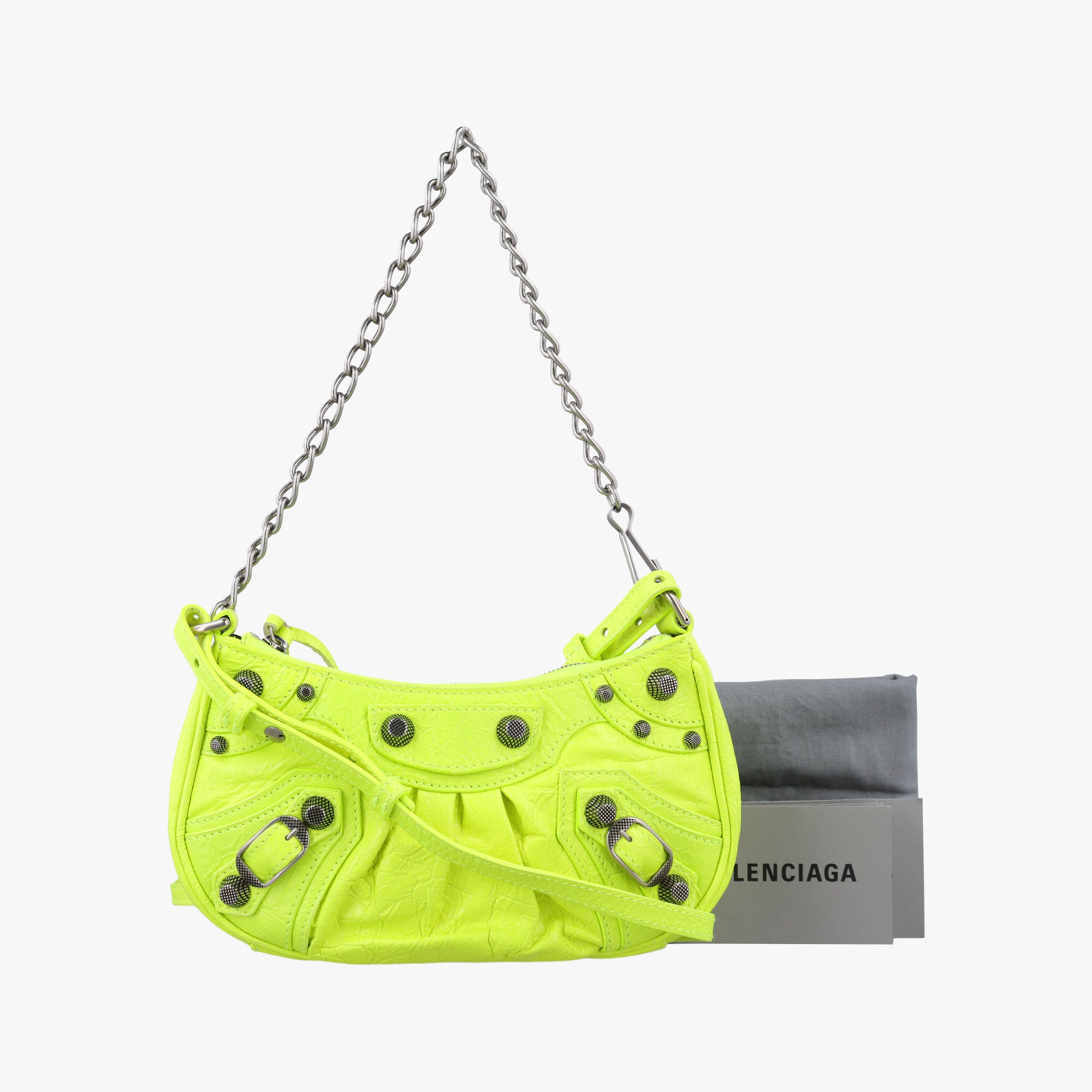 Pre-owned Balenciaga Le Cagole Green lambskin  shoulderbag | stylenewstar