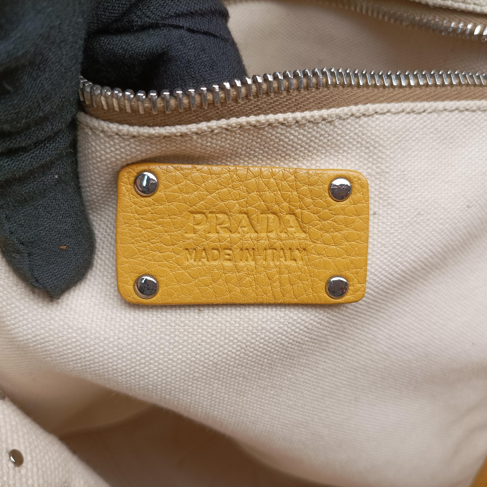 Secondhand Prada Tote bag Beige x Yellowe x multi Canvas x Leather  handbag | stylenewstar