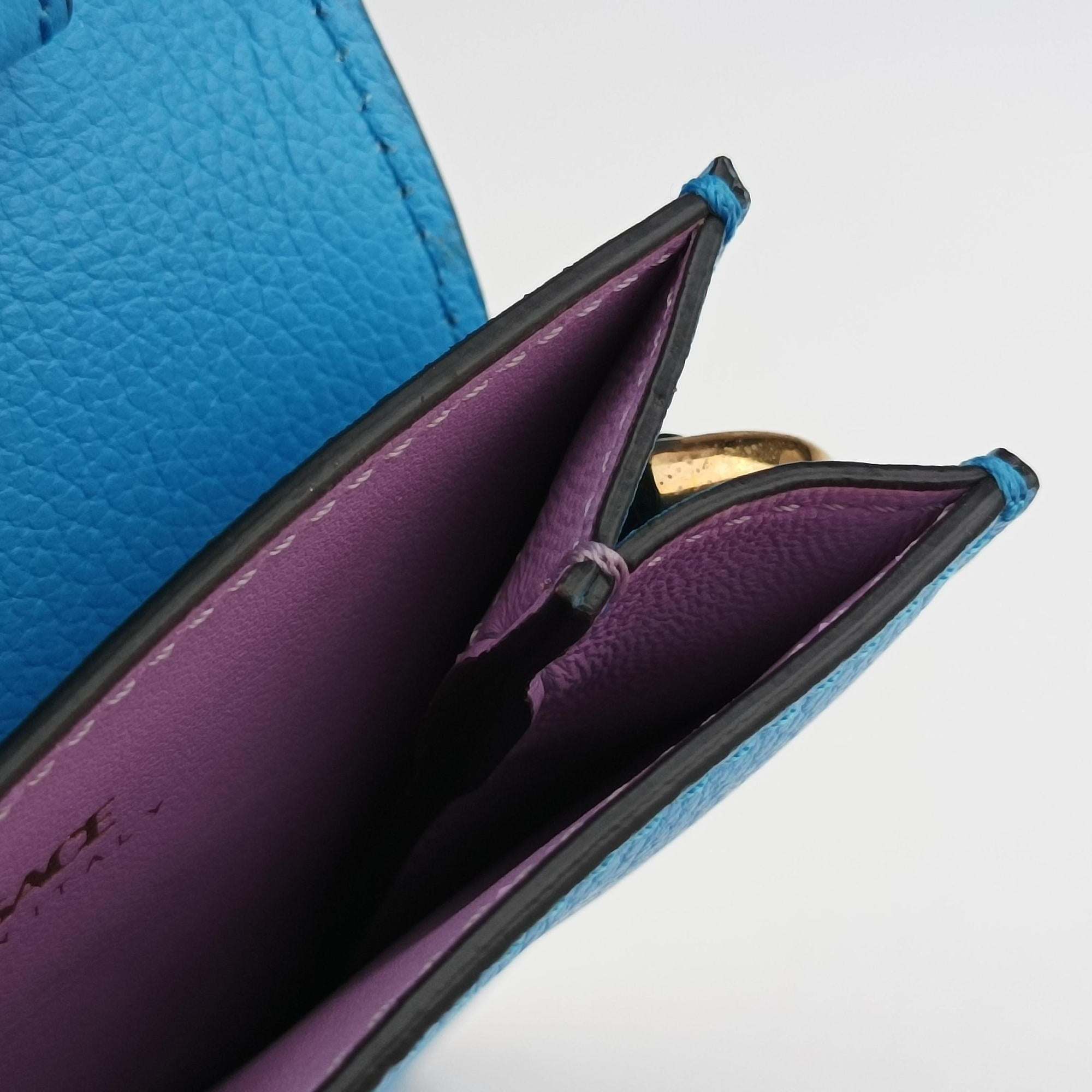 Secondhand VERSACE Medusa phone bag Blue Leather  shoulderbag | stylenewstar