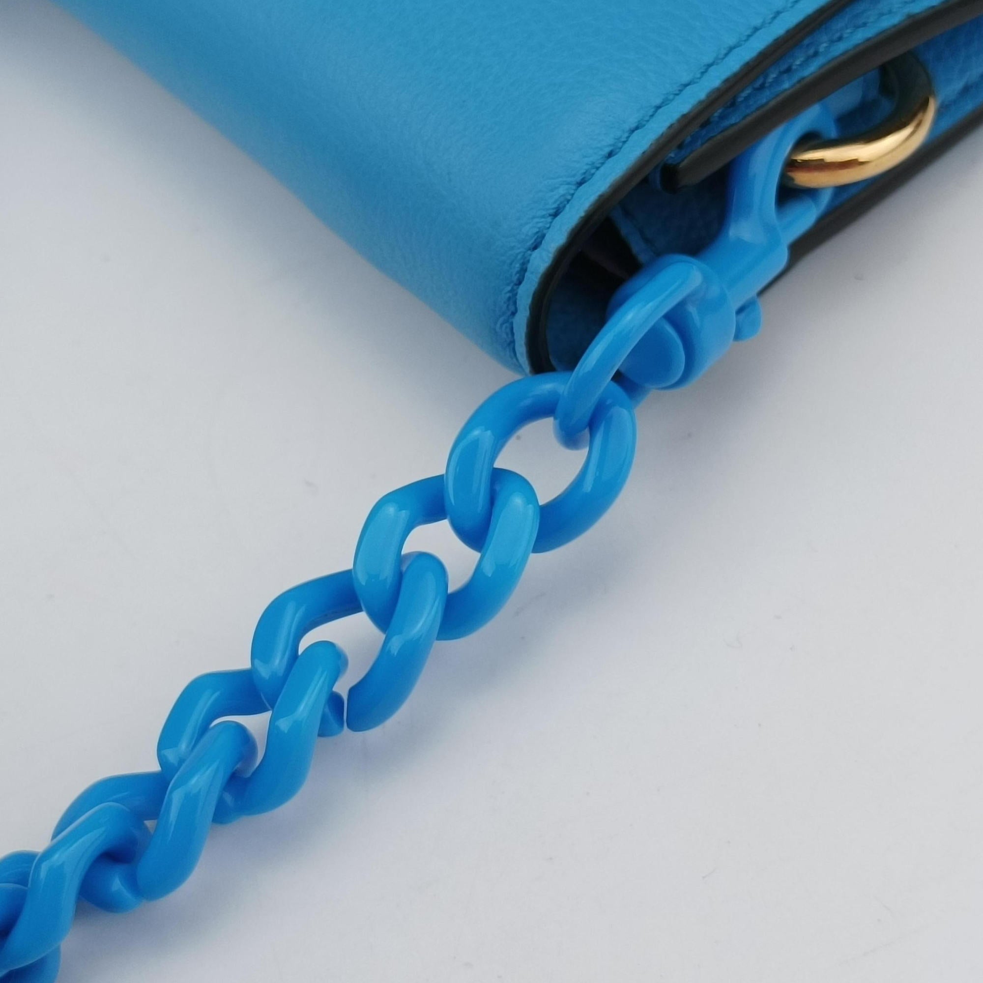 Secondhand VERSACE Medusa phone bag Blue Leather  shoulderbag | stylenewstar