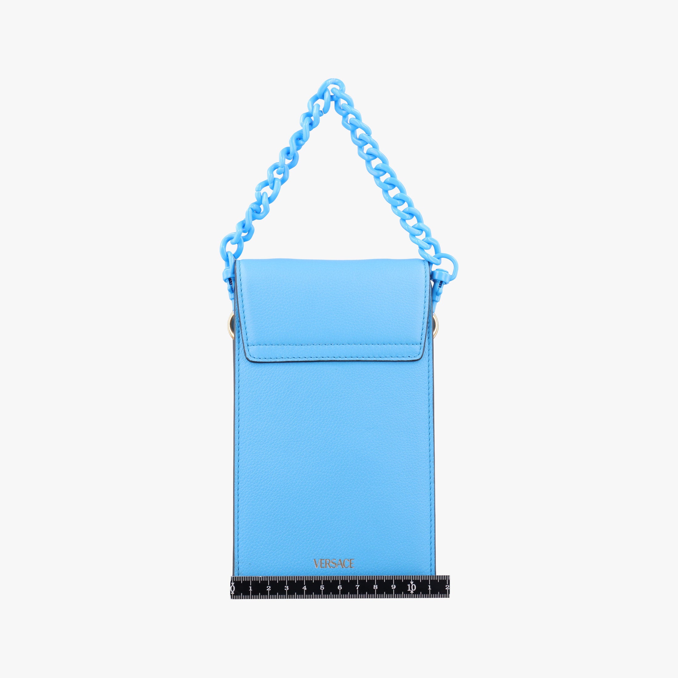 Secondhand VERSACE Medusa phone bag Blue Leather  shoulderbag | stylenewstar