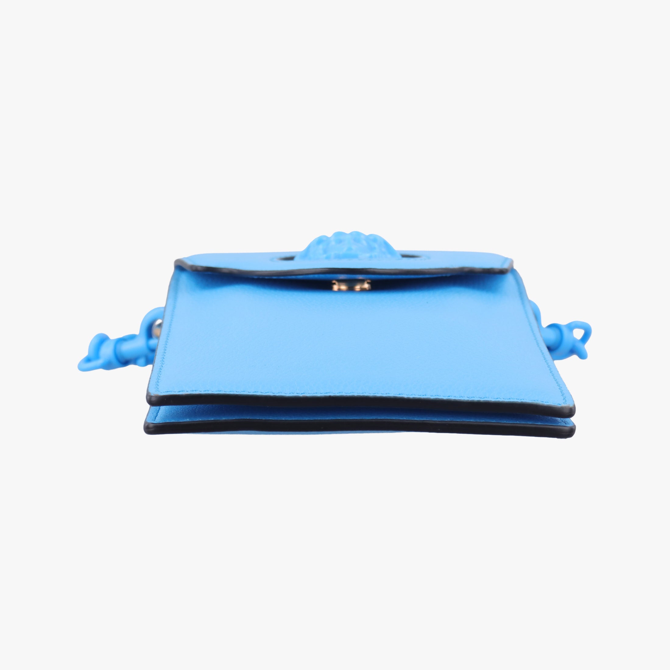Secondhand VERSACE Medusa phone bag Blue Leather  shoulderbag | stylenewstar