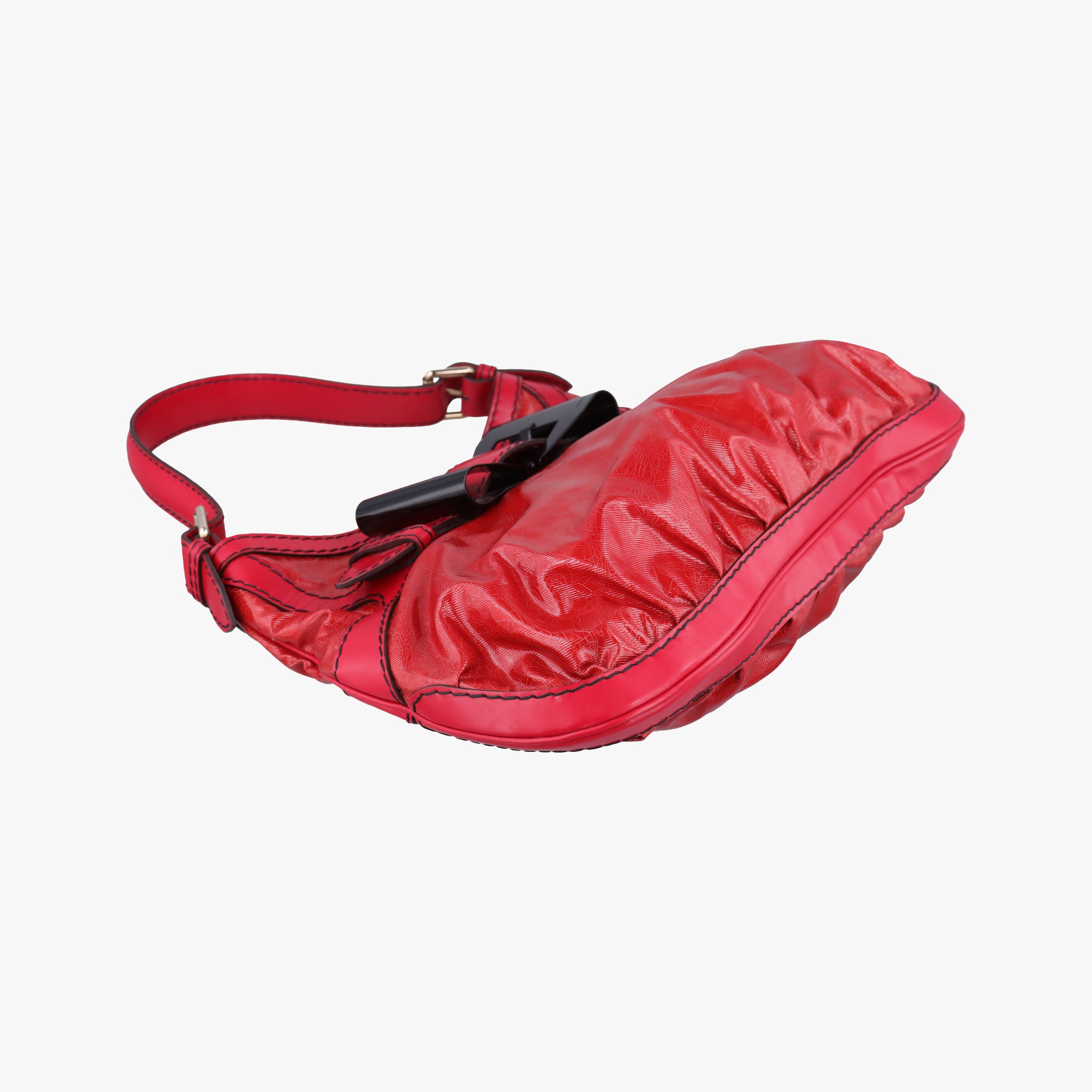 Pre-owned Gucci Queen Red Leather × Coated Canvas 189885 shoulderbag | stylenewstar