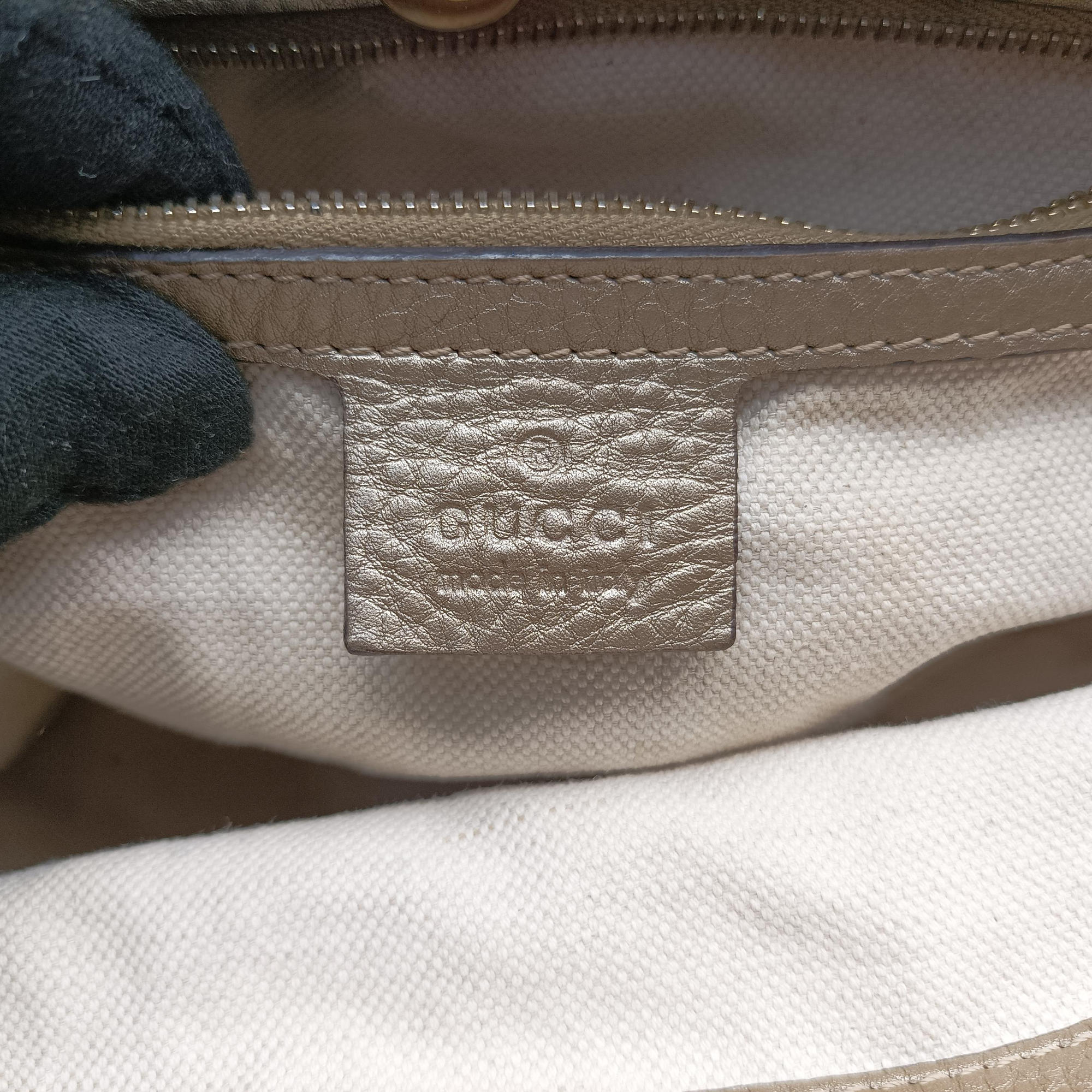 Pre-owned Gucci Bella Bamboo Tassel fringe khaki canvas×leather 269945 handbag | stylenewstar