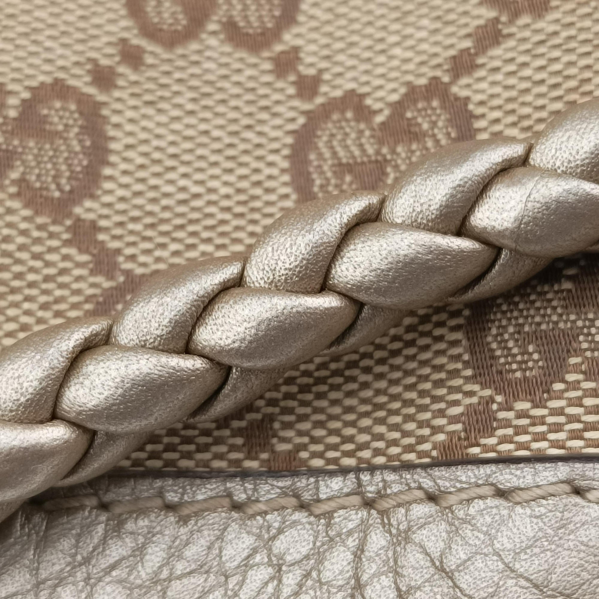 Pre-owned Gucci Bella Bamboo Tassel fringe khaki canvas×leather 269945 handbag | stylenewstar