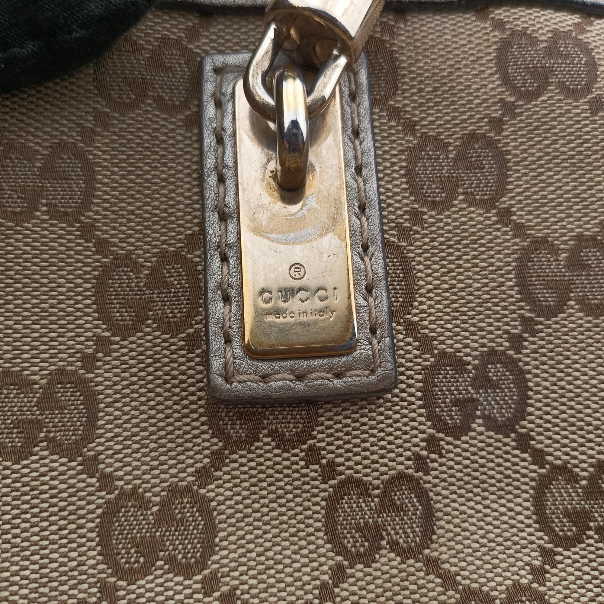 Pre-owned Gucci Bella Bamboo Tassel fringe khaki canvas×leather 269945 handbag | stylenewstar