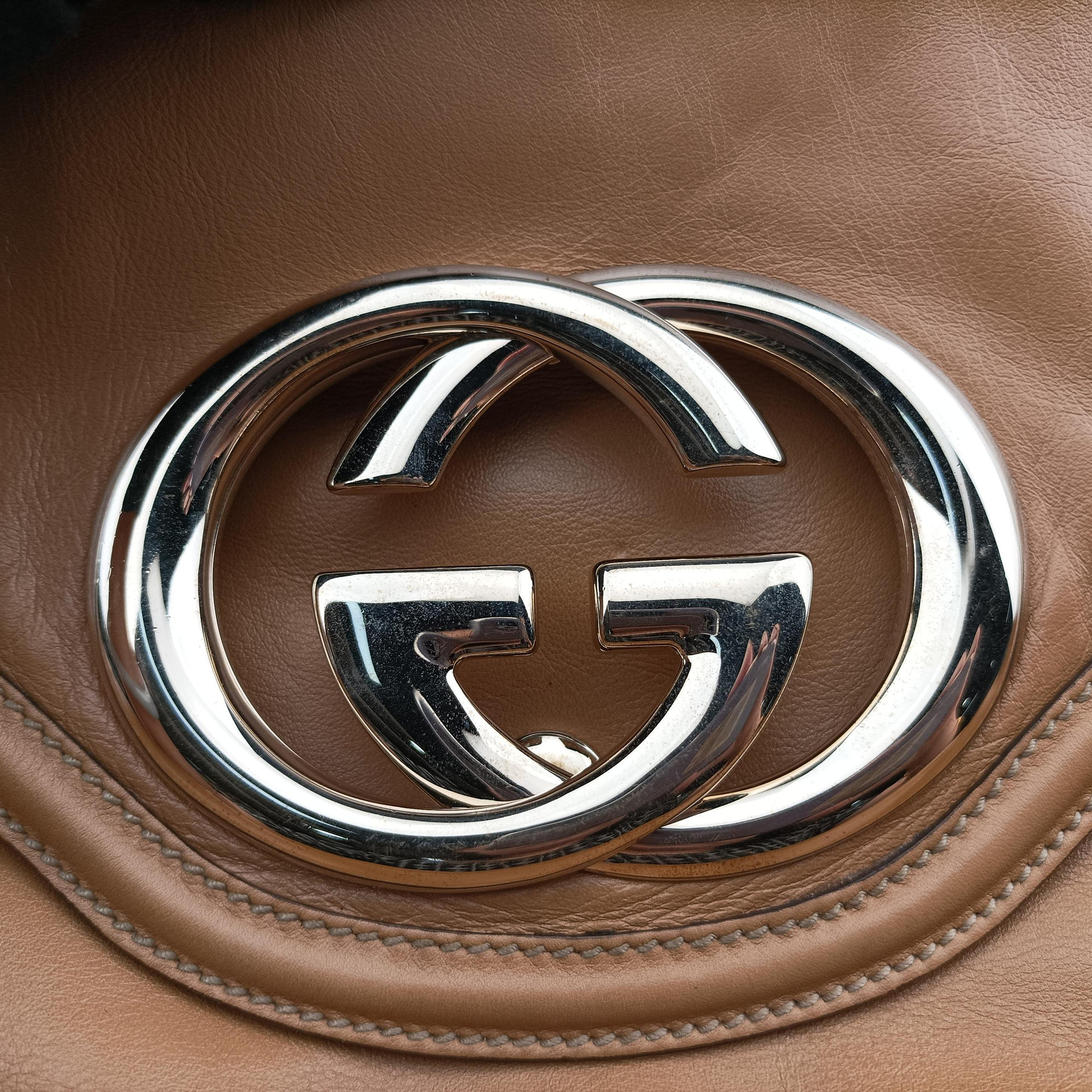 Pre-owned Gucci Dialux Britt Hobo Beige leather 167732 shoulderbag | stylenewstar