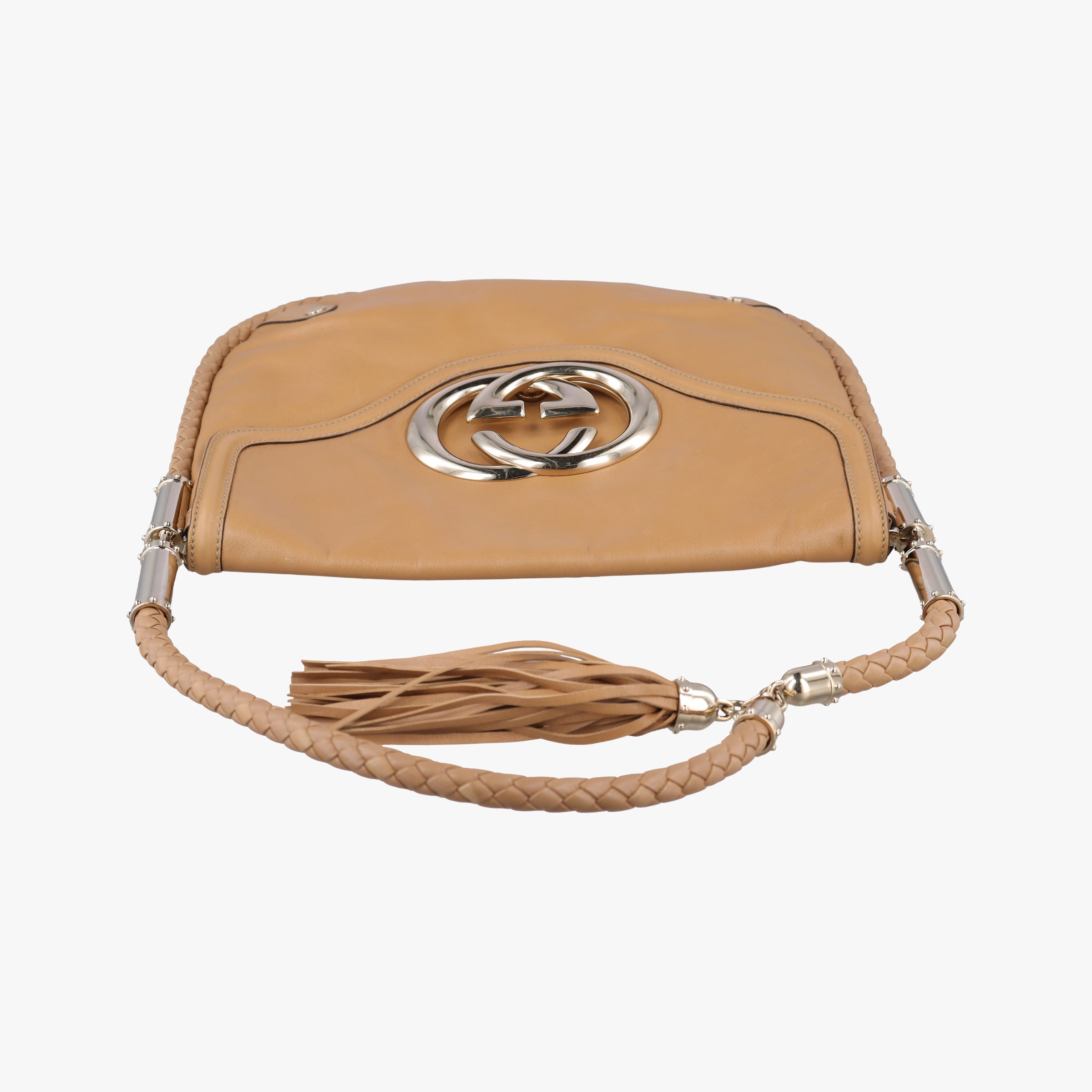 Pre-owned Gucci Dialux Britt Hobo Beige leather 167732 shoulderbag | stylenewstar