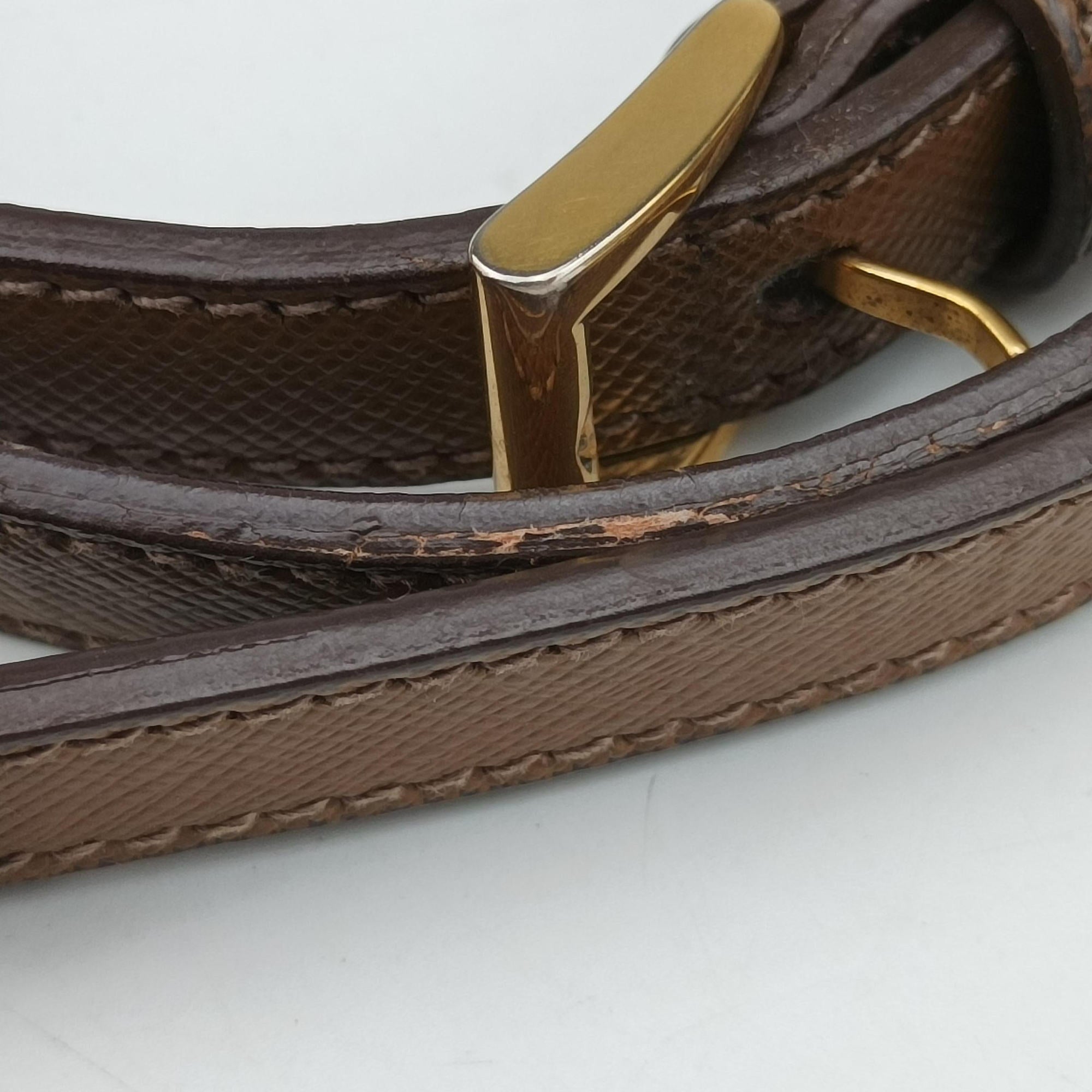 Pre-owned Prada Convertible Top Handle Brown SAFFIANO Leather BL0757 handbag | stylenewstar