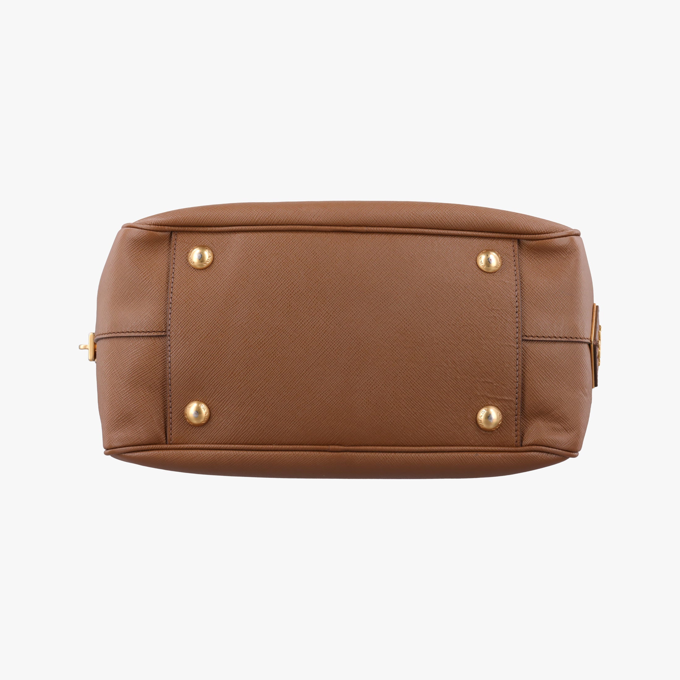 Pre-owned Prada Convertible Top Handle Brown SAFFIANO Leather BL0757 handbag | stylenewstar