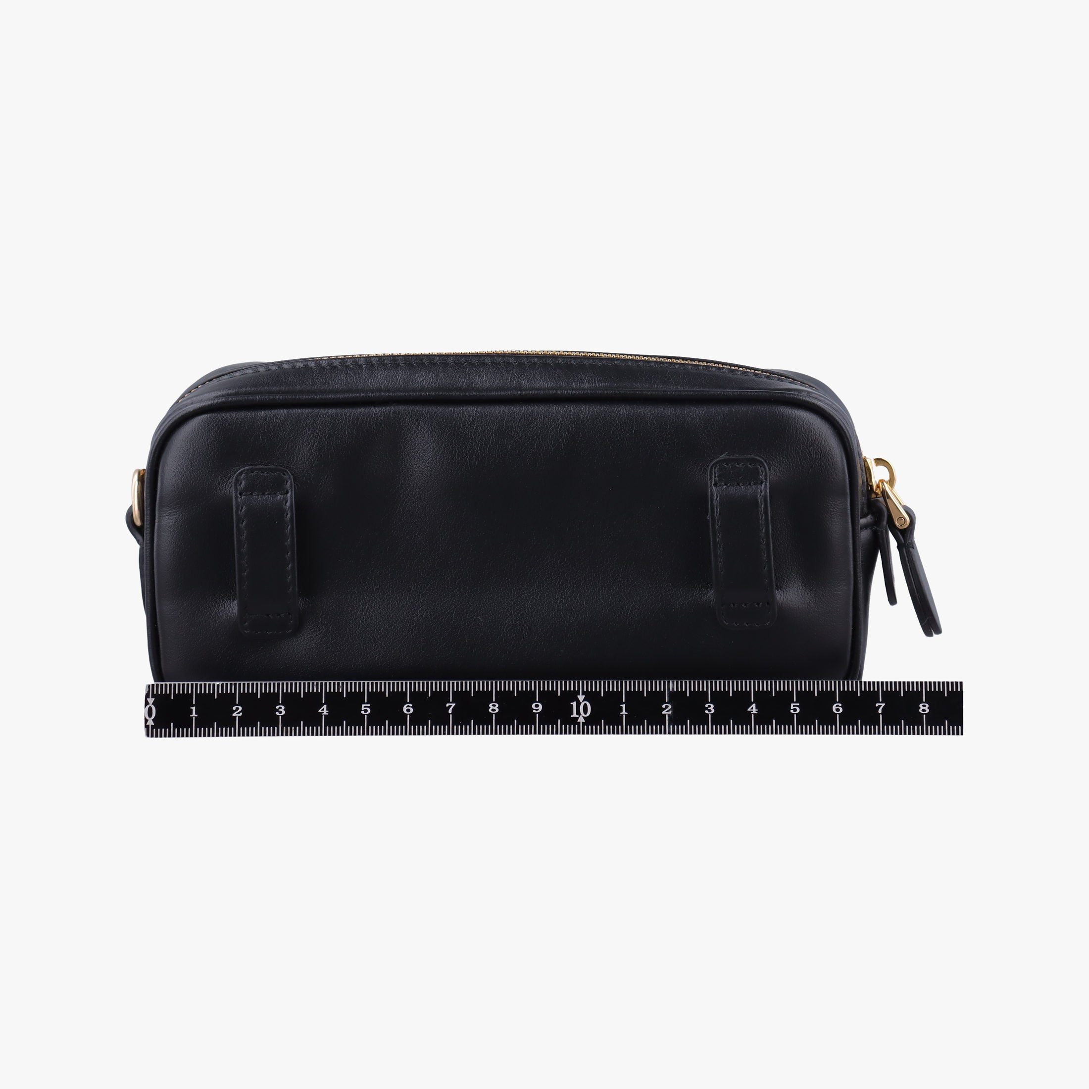 Pre-owned Miu Miu Logo belt Black leather  bum bag/waist bag | stylenewstar