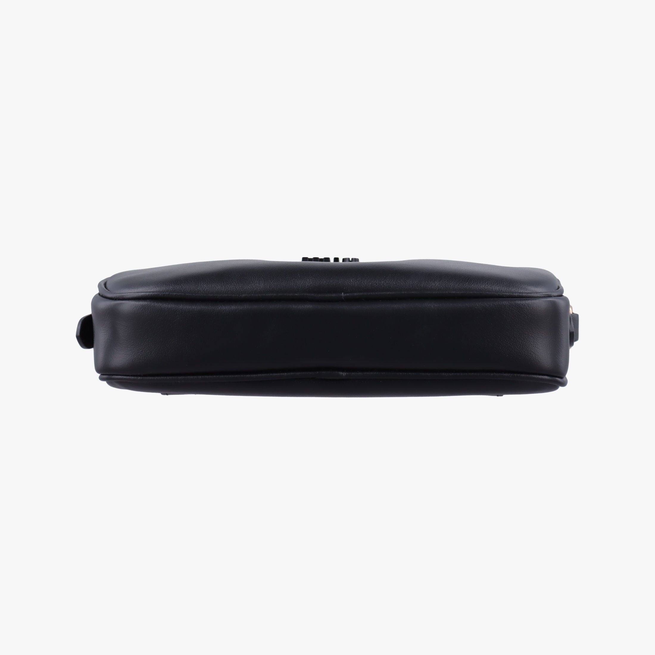 Pre-owned Miu Miu Logo belt Black leather  bum bag/waist bag | stylenewstar