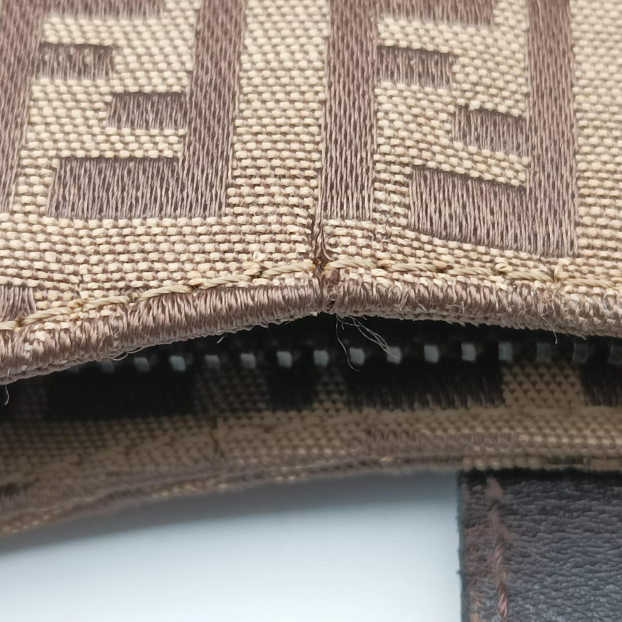 Pre-owned Fendi Zucchino Brown canvas 8BR036 shoulderbag | stylenewstar