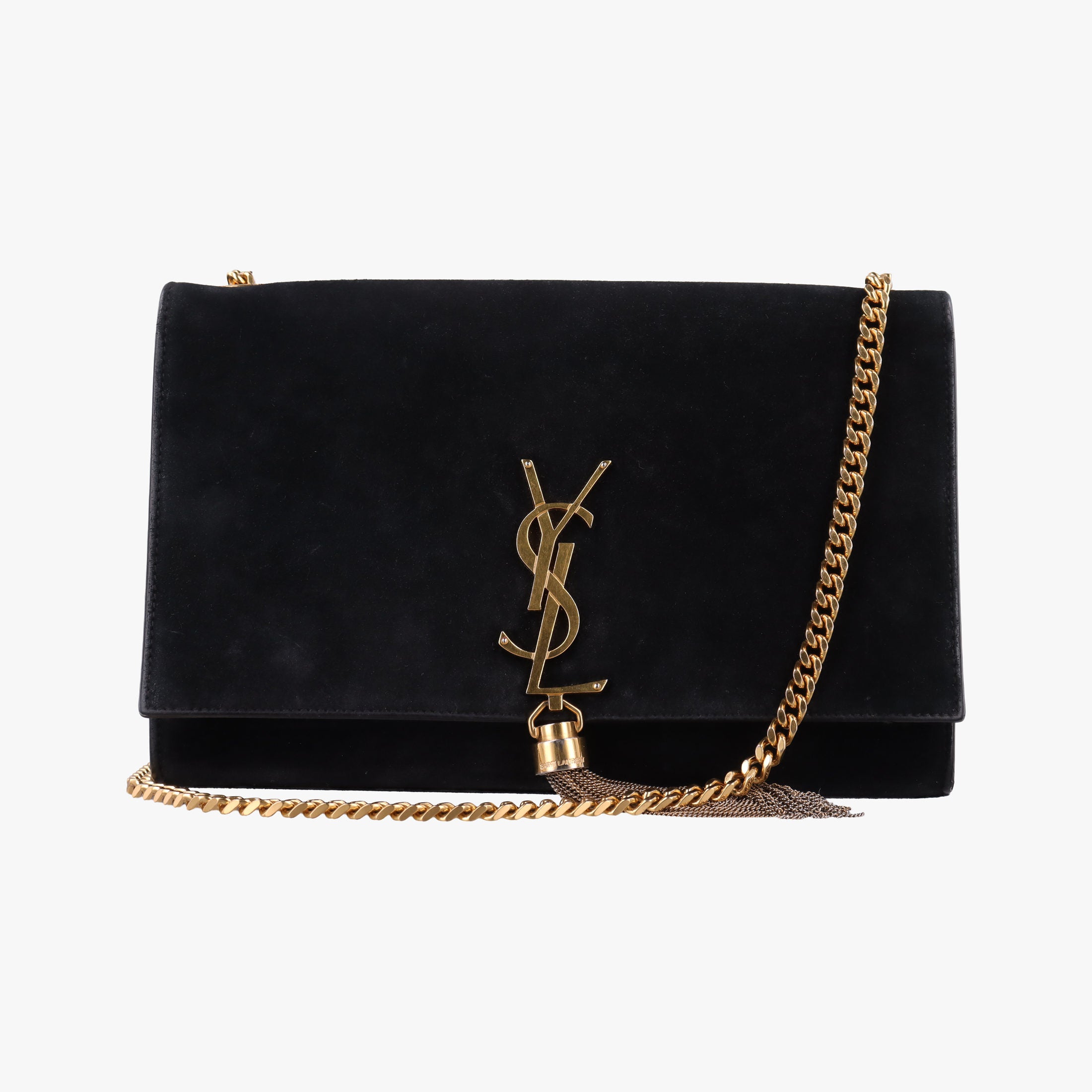 Pre-owned Yves Saint Laurent KATE Black Suede 354119 shoulderbag | stylenewstar