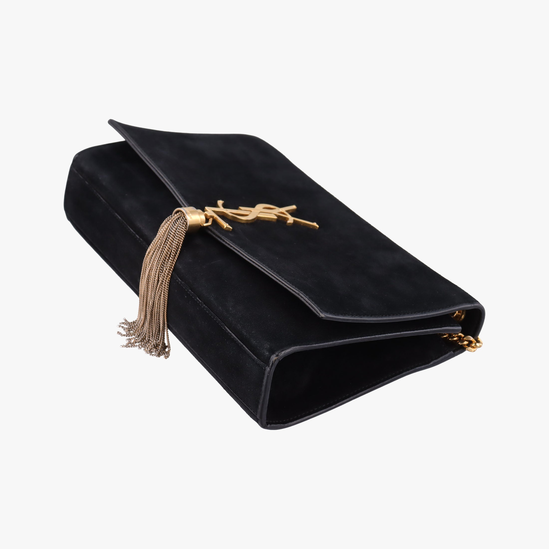 Pre-owned Yves Saint Laurent KATE Black Suede 354119 shoulderbag | stylenewstar