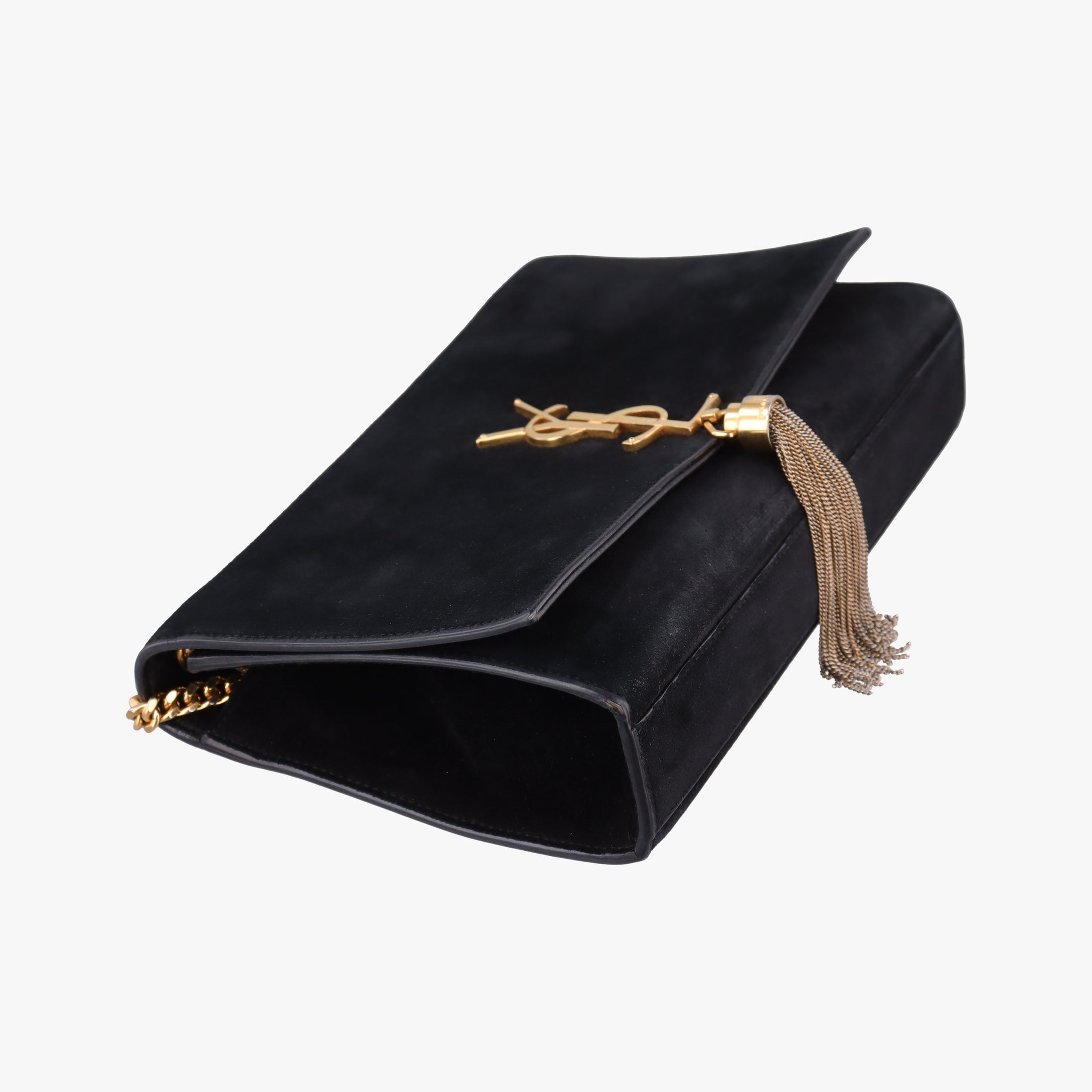 Pre-owned Yves Saint Laurent KATE Black Suede 354119 shoulderbag | stylenewstar