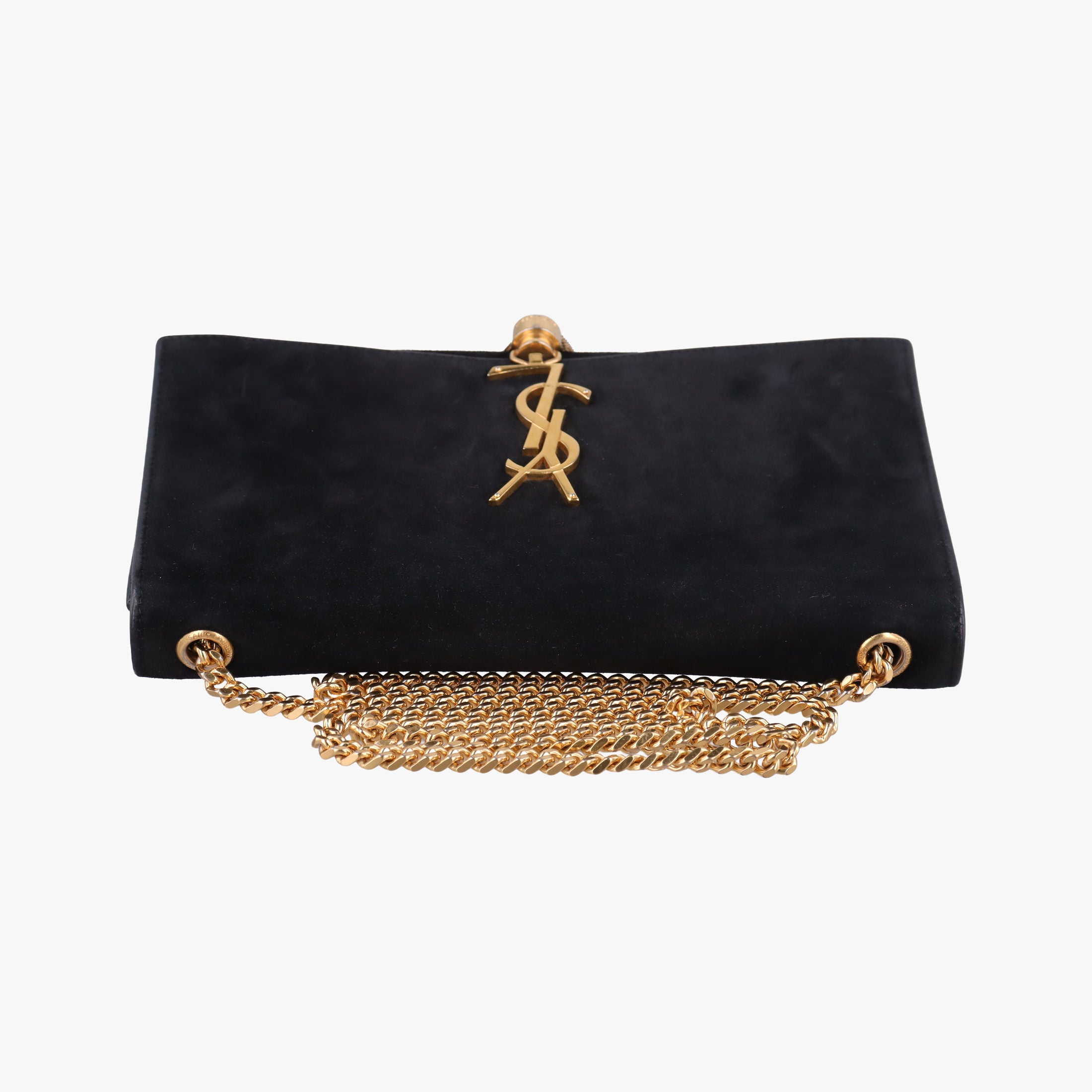 Pre-owned Yves Saint Laurent KATE Black Suede 354119 shoulderbag | stylenewstar