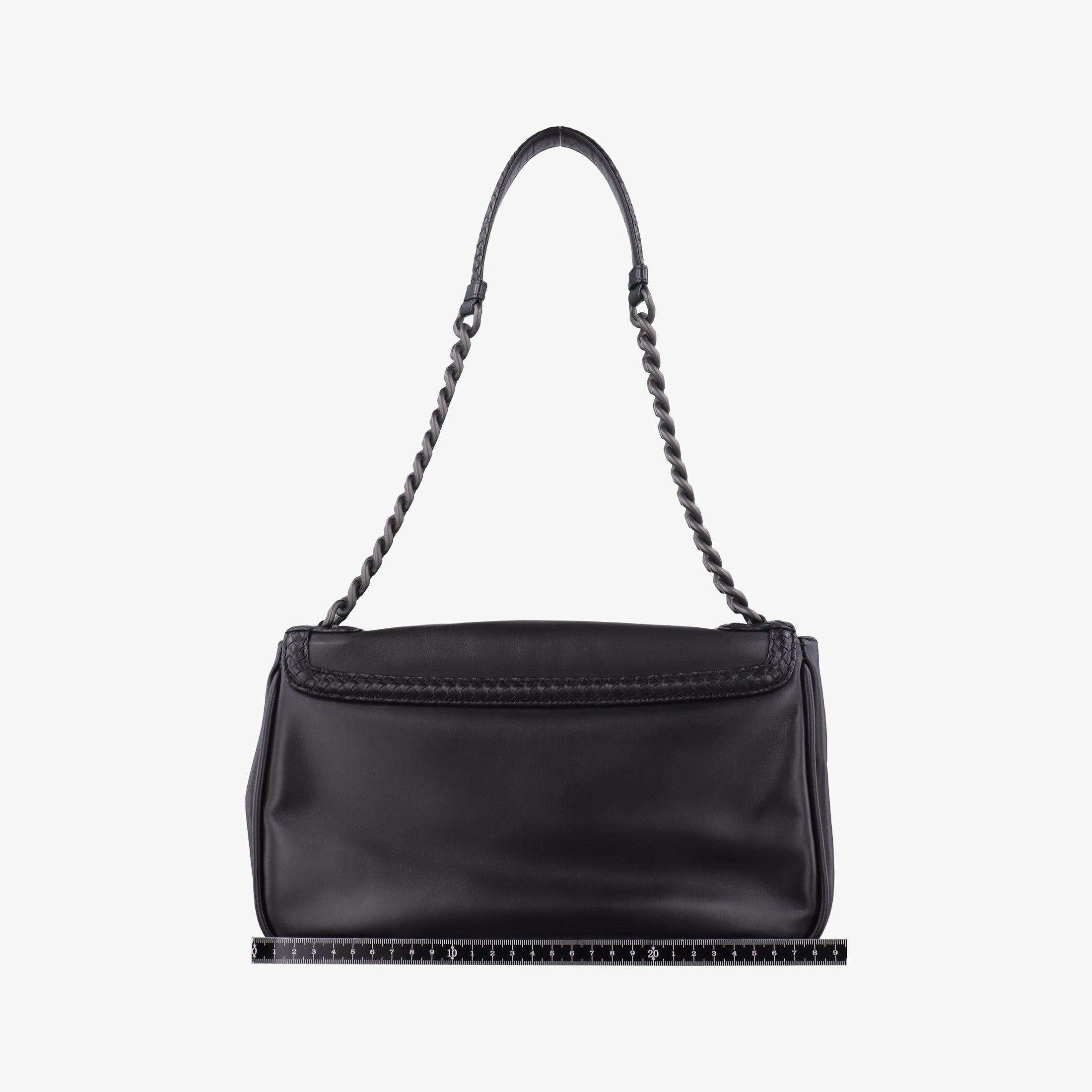 Pre-owned Bottega Veneta Intrecciato Black lambskin  shoulderbag | stylenewstar