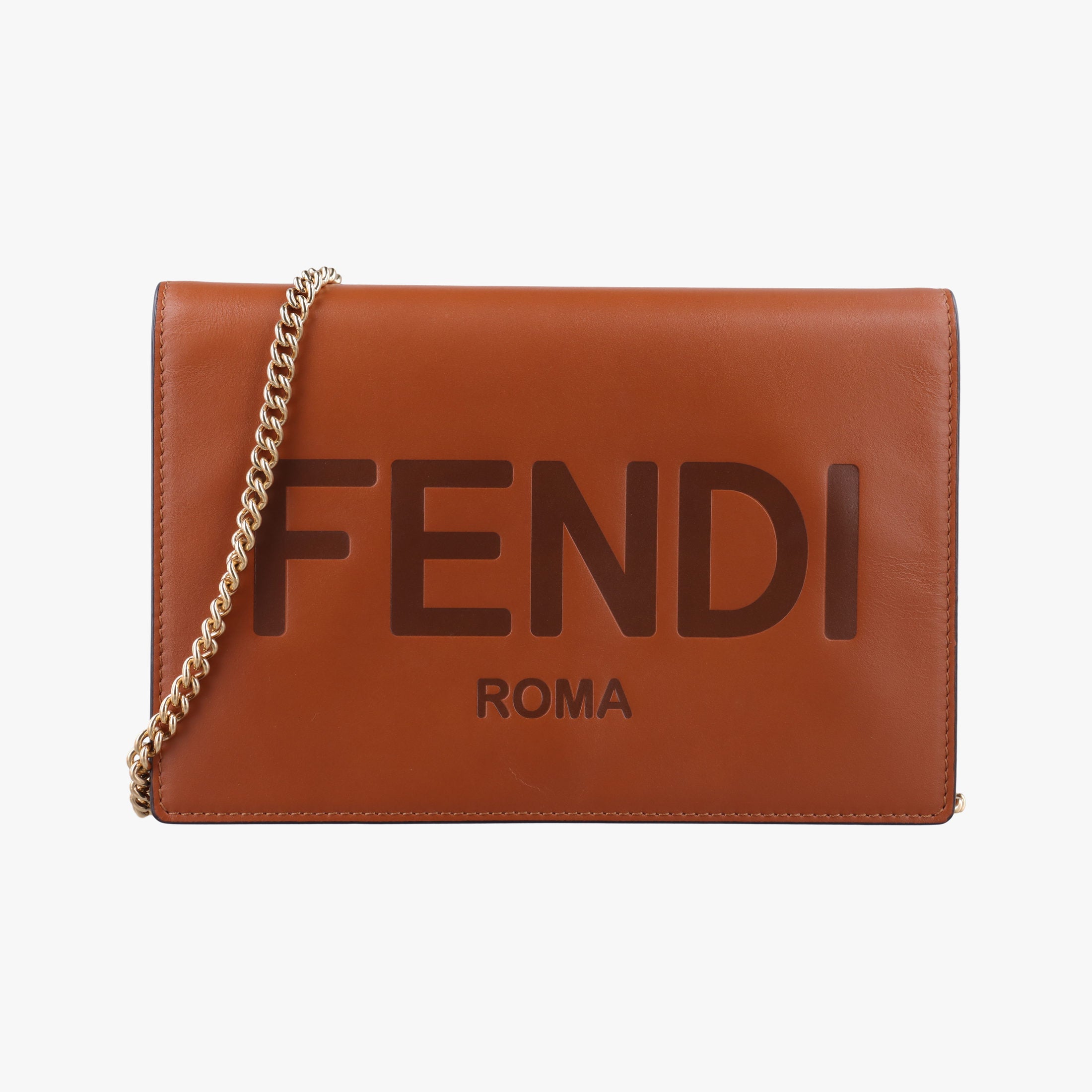 Vintage Fendi Roma Logo woc Brown Leather 8BS006 shoulderbag | stylenewstar