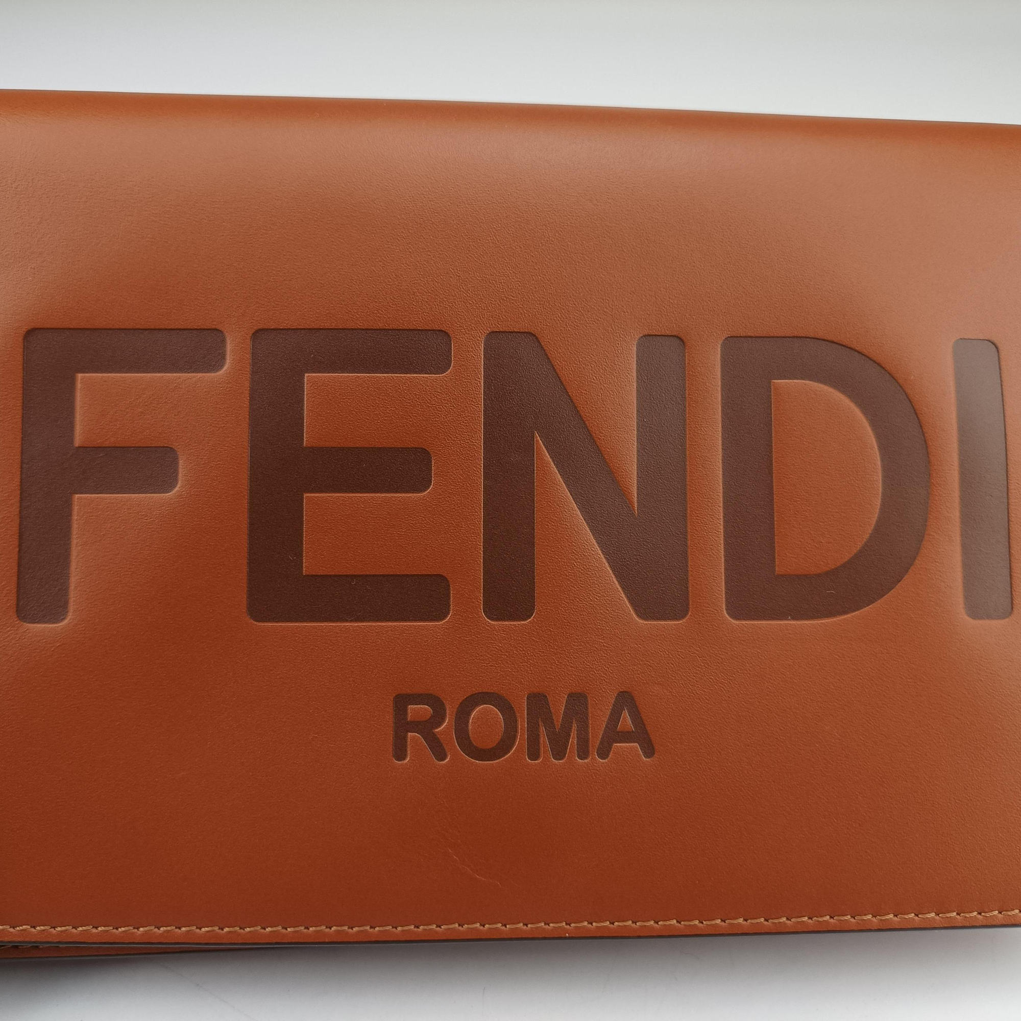 Vintage Fendi Roma Logo woc Brown Leather 8BS006 shoulderbag | stylenewstar