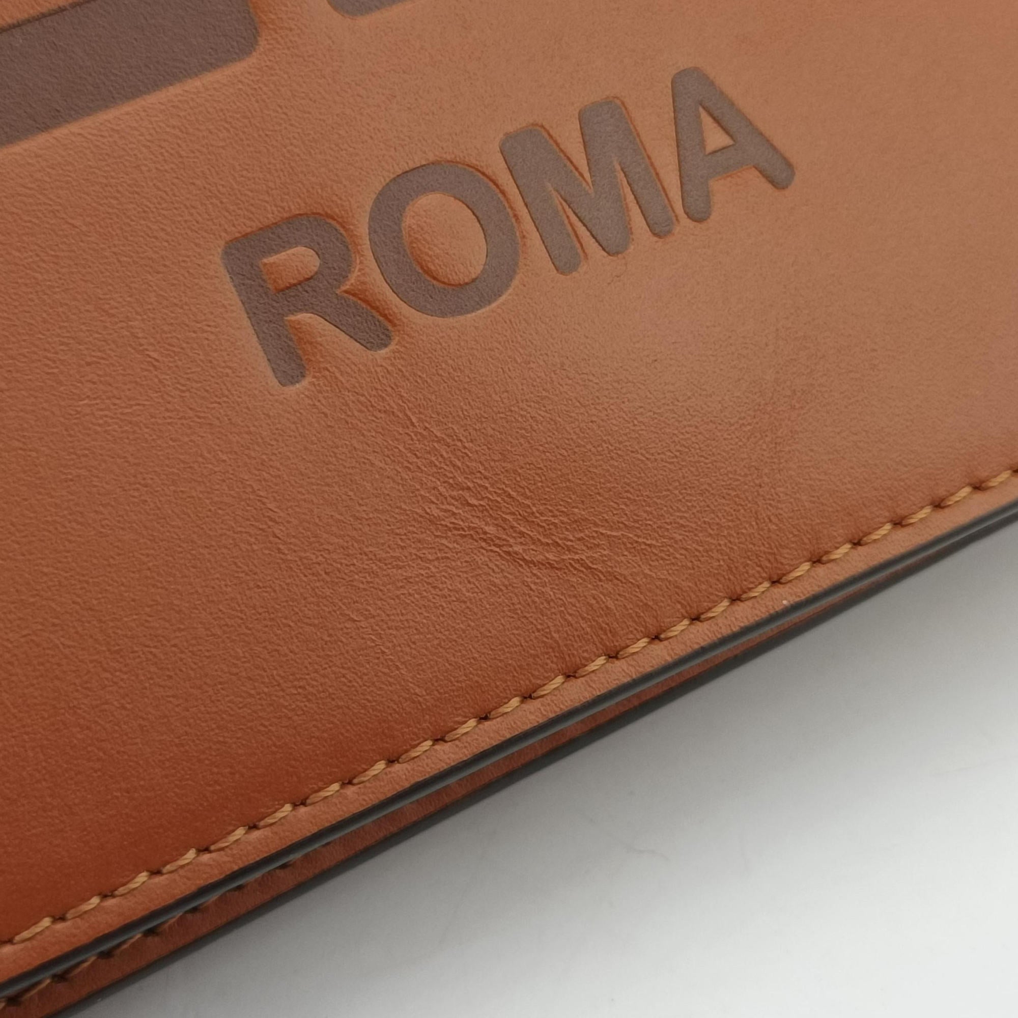 Vintage Fendi Roma Logo woc Brown Leather 8BS006 shoulderbag | stylenewstar