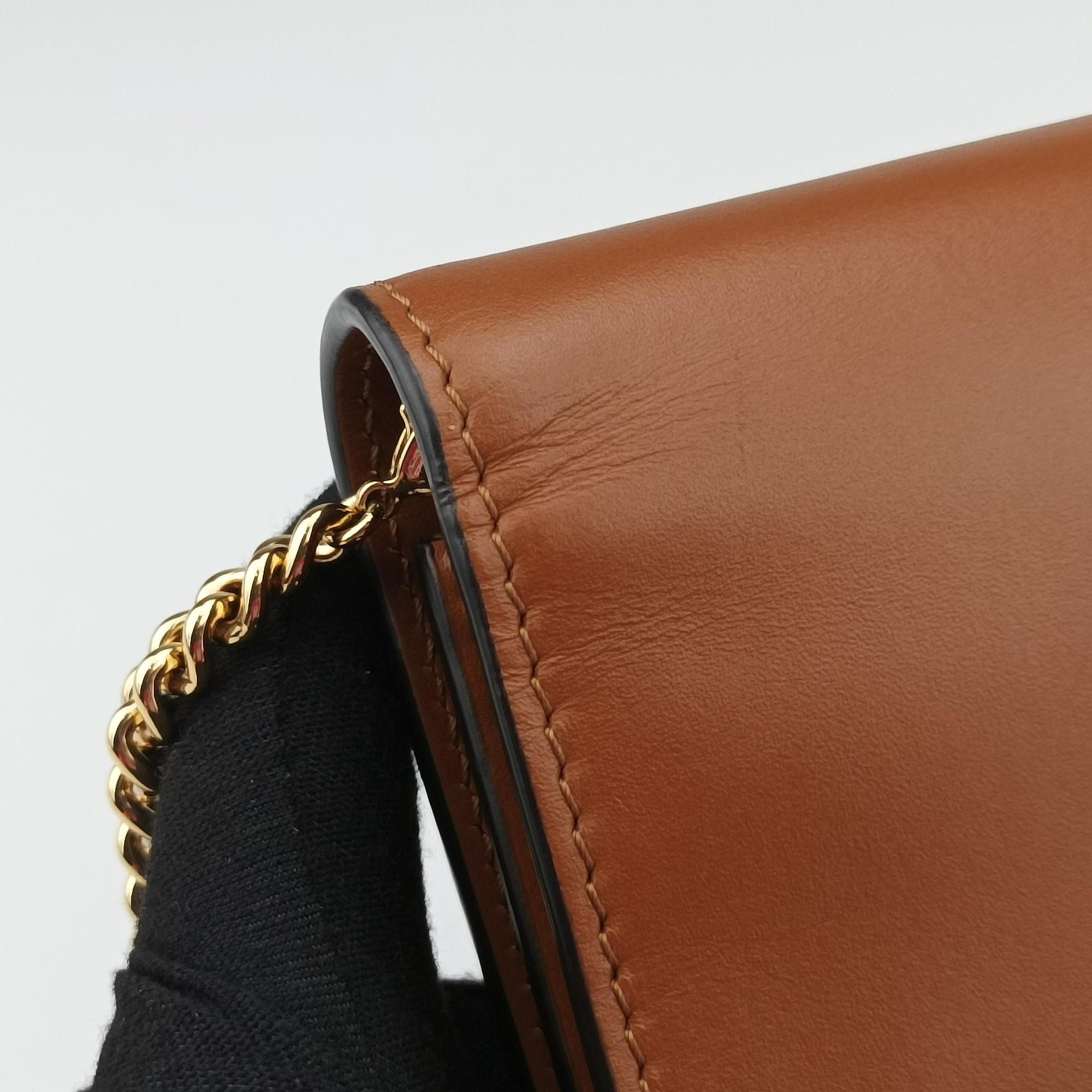 Vintage Fendi Roma Logo woc Brown Leather 8BS006 shoulderbag | stylenewstar