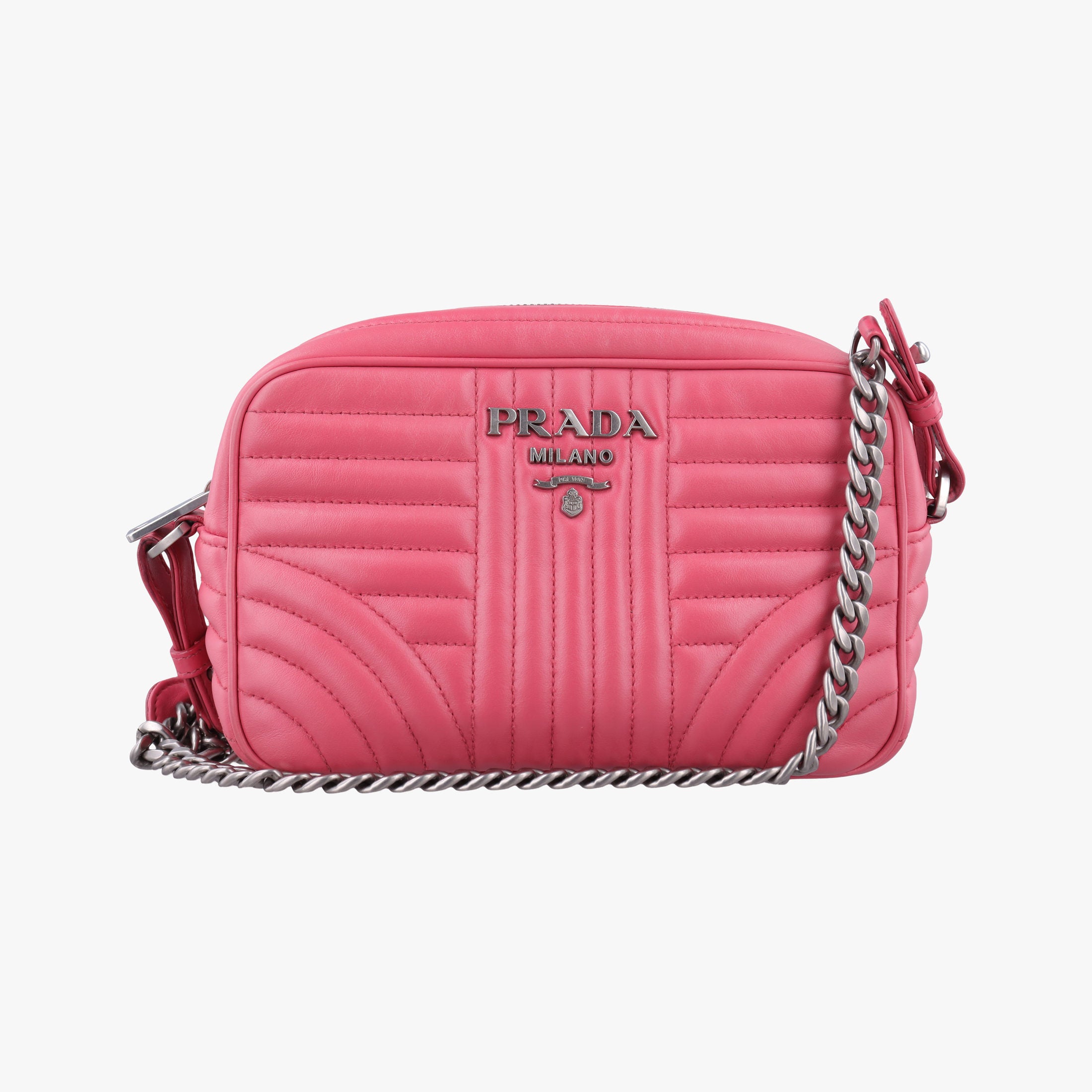 Vintage Prada Diagramme Pink leather 1BH084 shoulderbag | stylenewstar