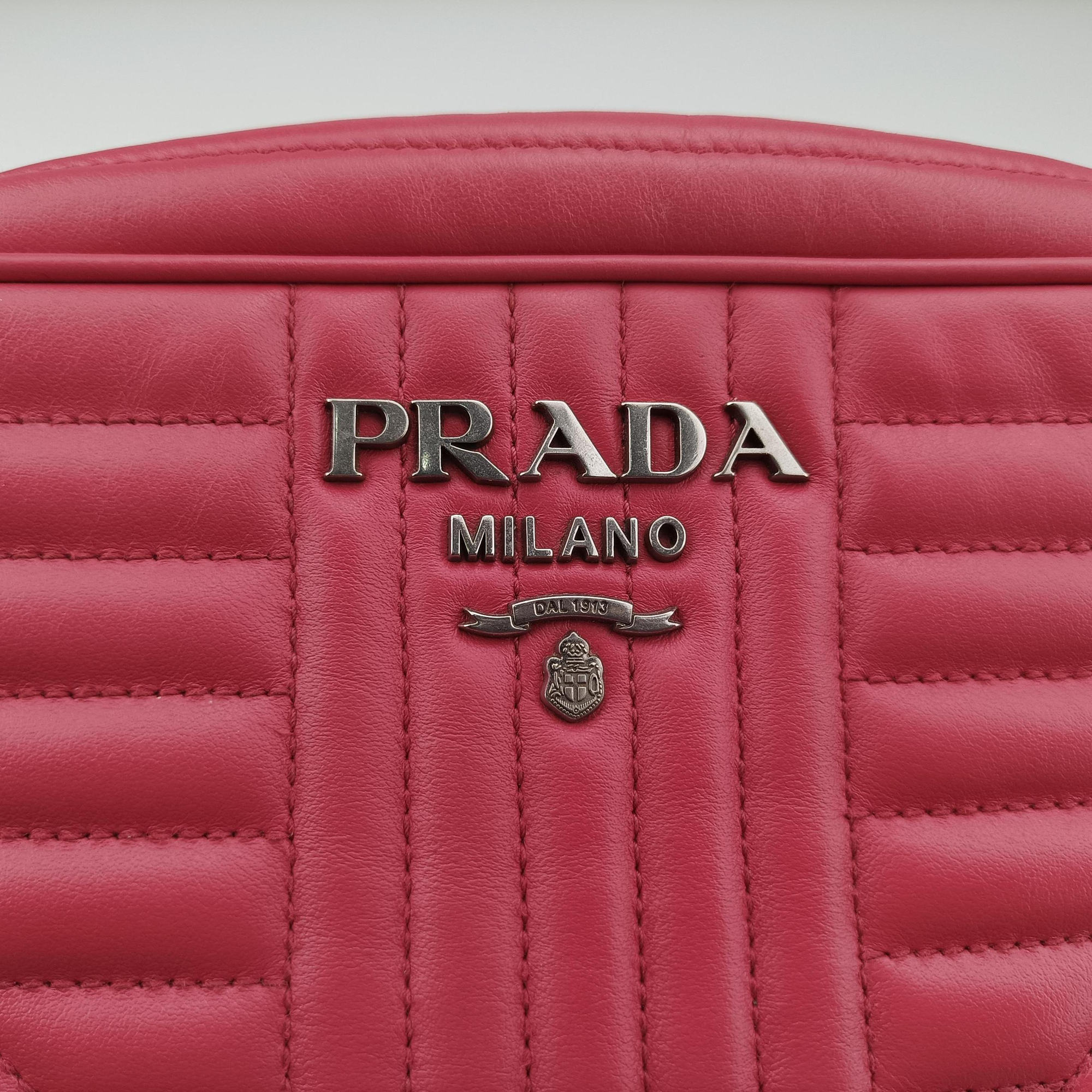 Vintage Prada Diagramme Pink leather 1BH084 shoulderbag | stylenewstar