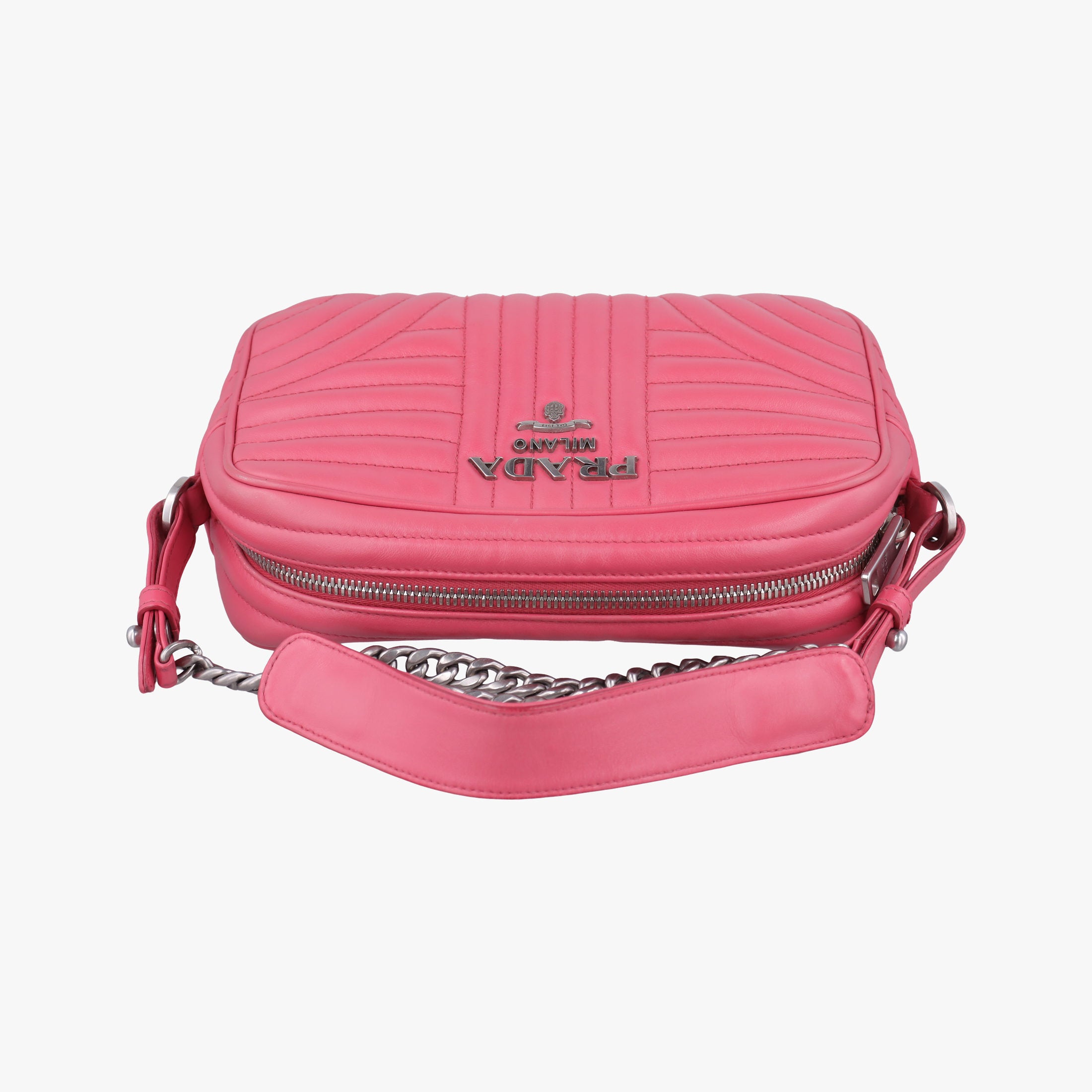 Vintage Prada Diagramme Pink leather 1BH084 shoulderbag | stylenewstar