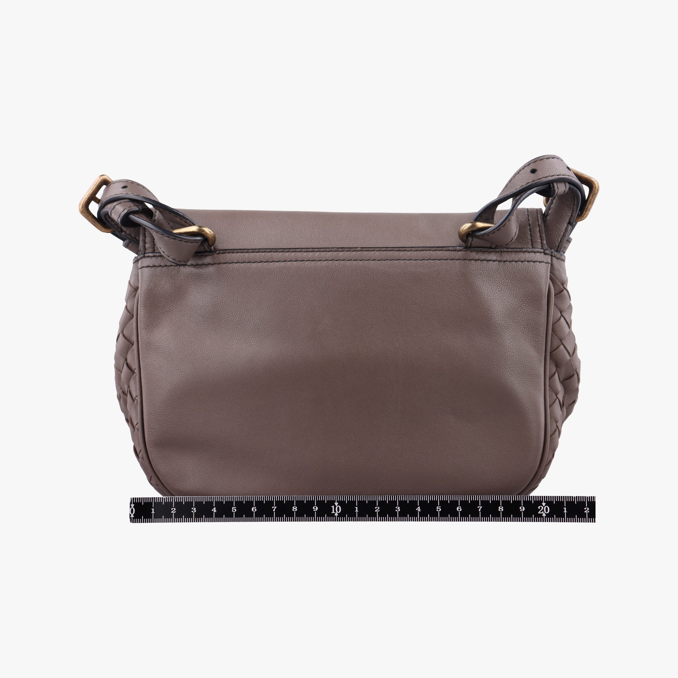 Pre-owned Bottega Veneta Luna Intrecciato Brown lambskin  shoulderbag | stylenewstar