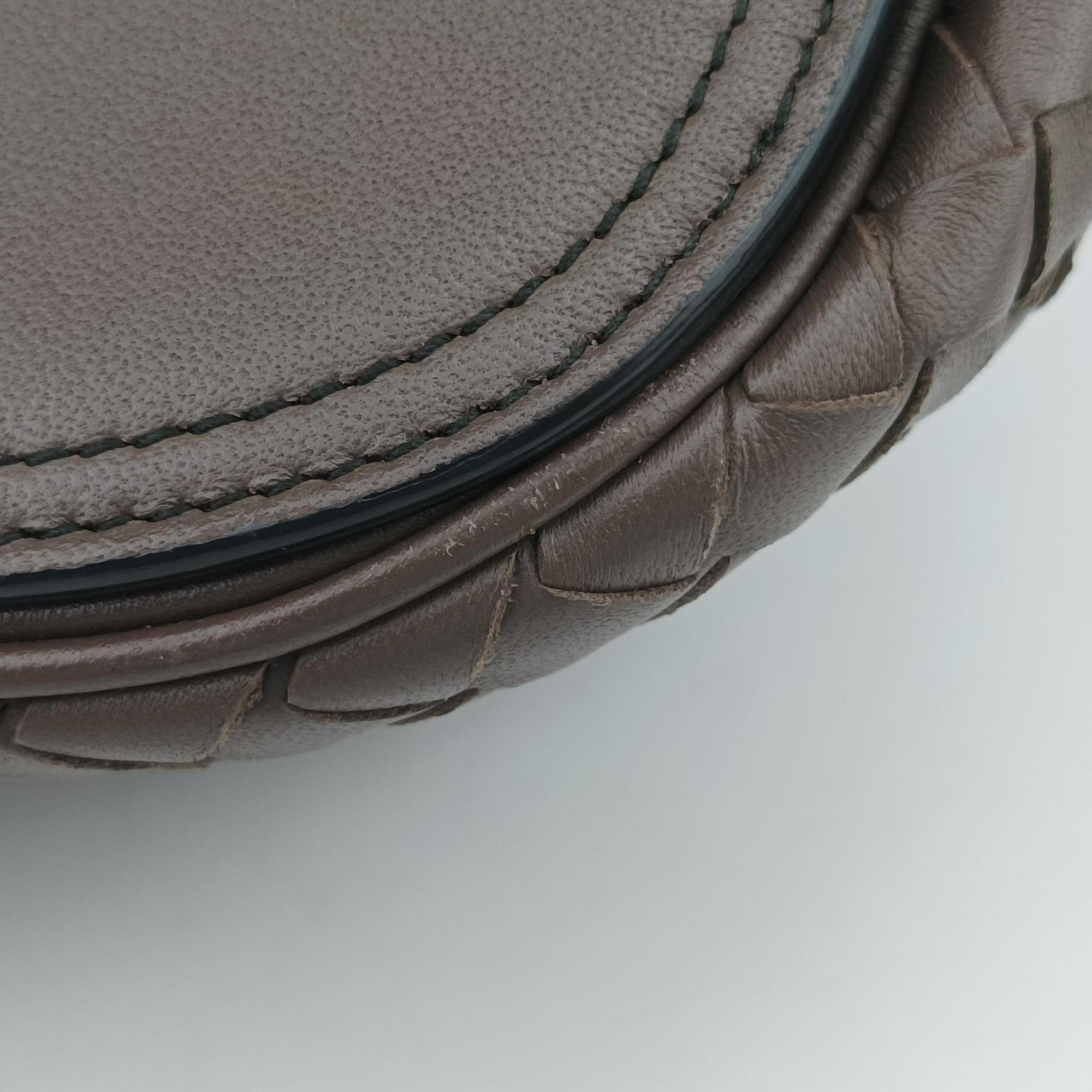 Pre-owned Bottega Veneta Luna Intrecciato Brown lambskin  shoulderbag | stylenewstar
