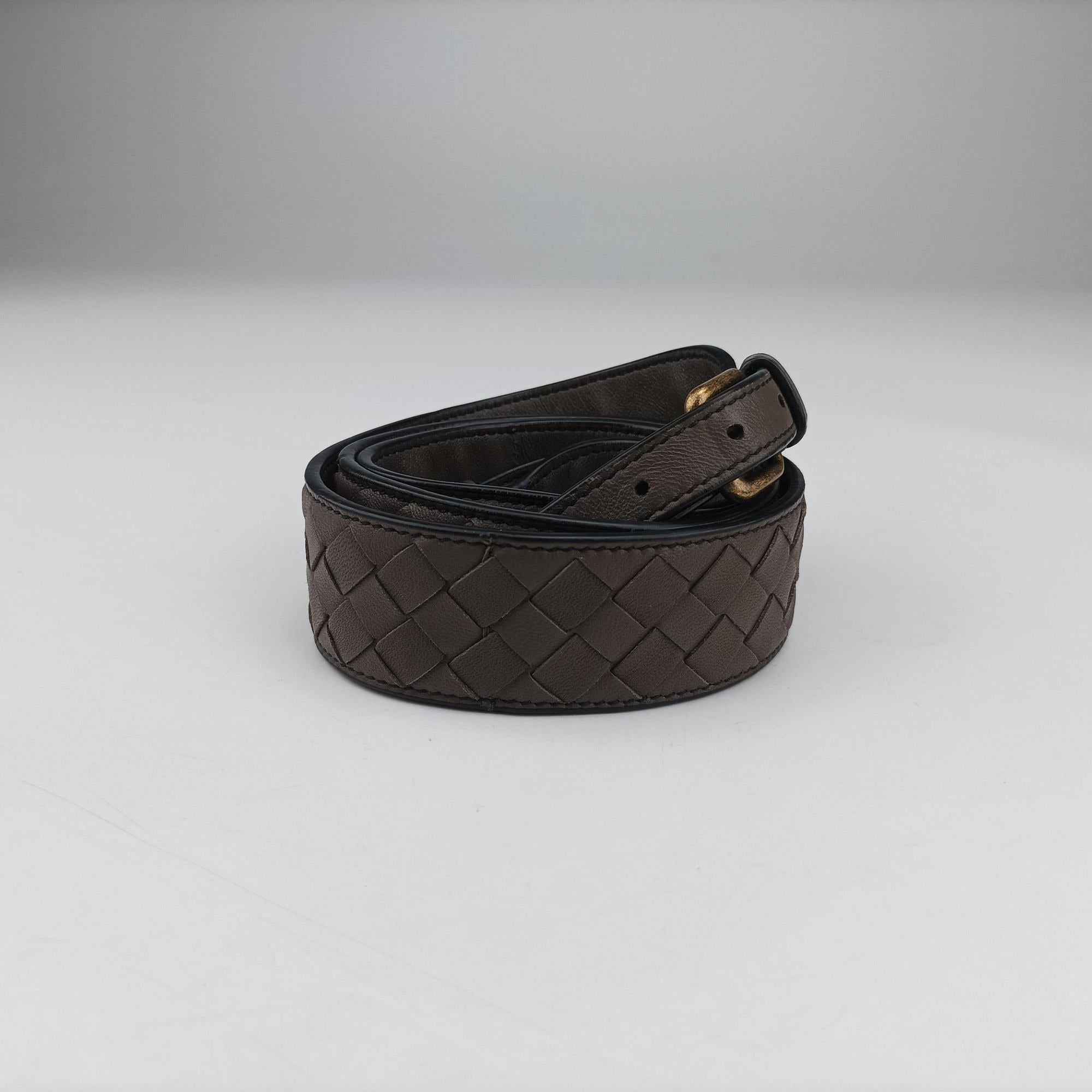 Pre-owned Bottega Veneta Luna Intrecciato Brown lambskin  shoulderbag | stylenewstar