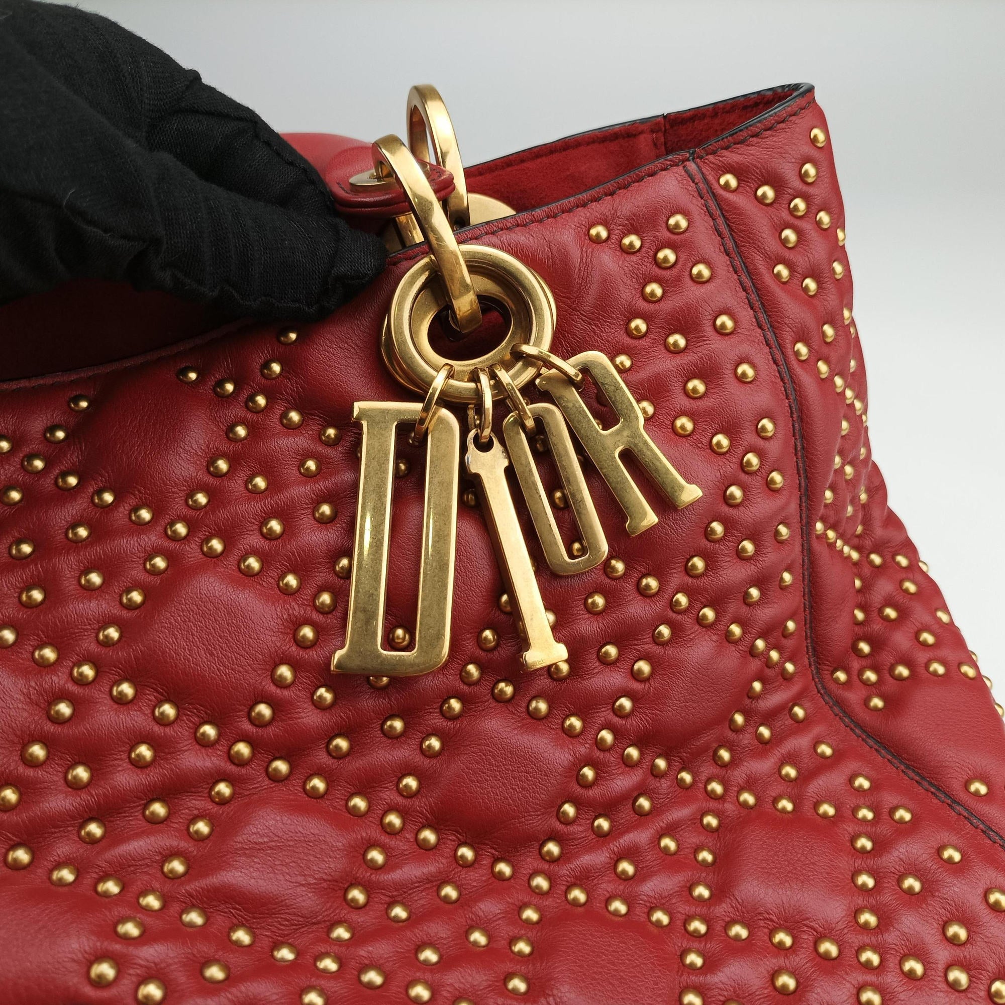 Pre-owned Christian Dior Lady Dior Red Leather  handbag | stylenewstar