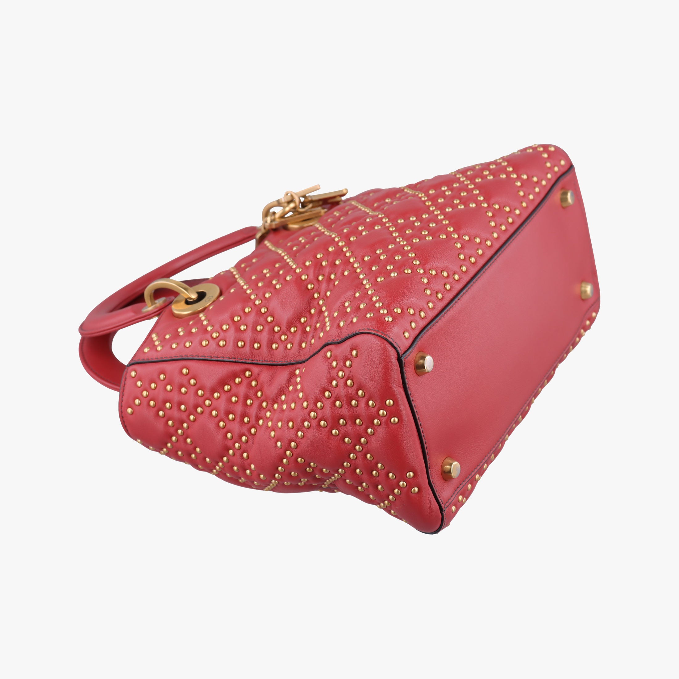 Pre-owned Christian Dior Lady Dior Red Leather  handbag | stylenewstar