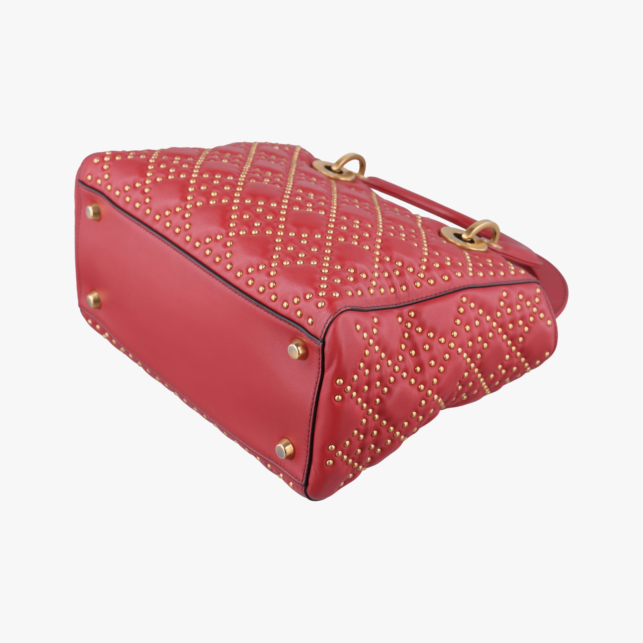 Pre-owned Christian Dior Lady Dior Red Leather  handbag | stylenewstar