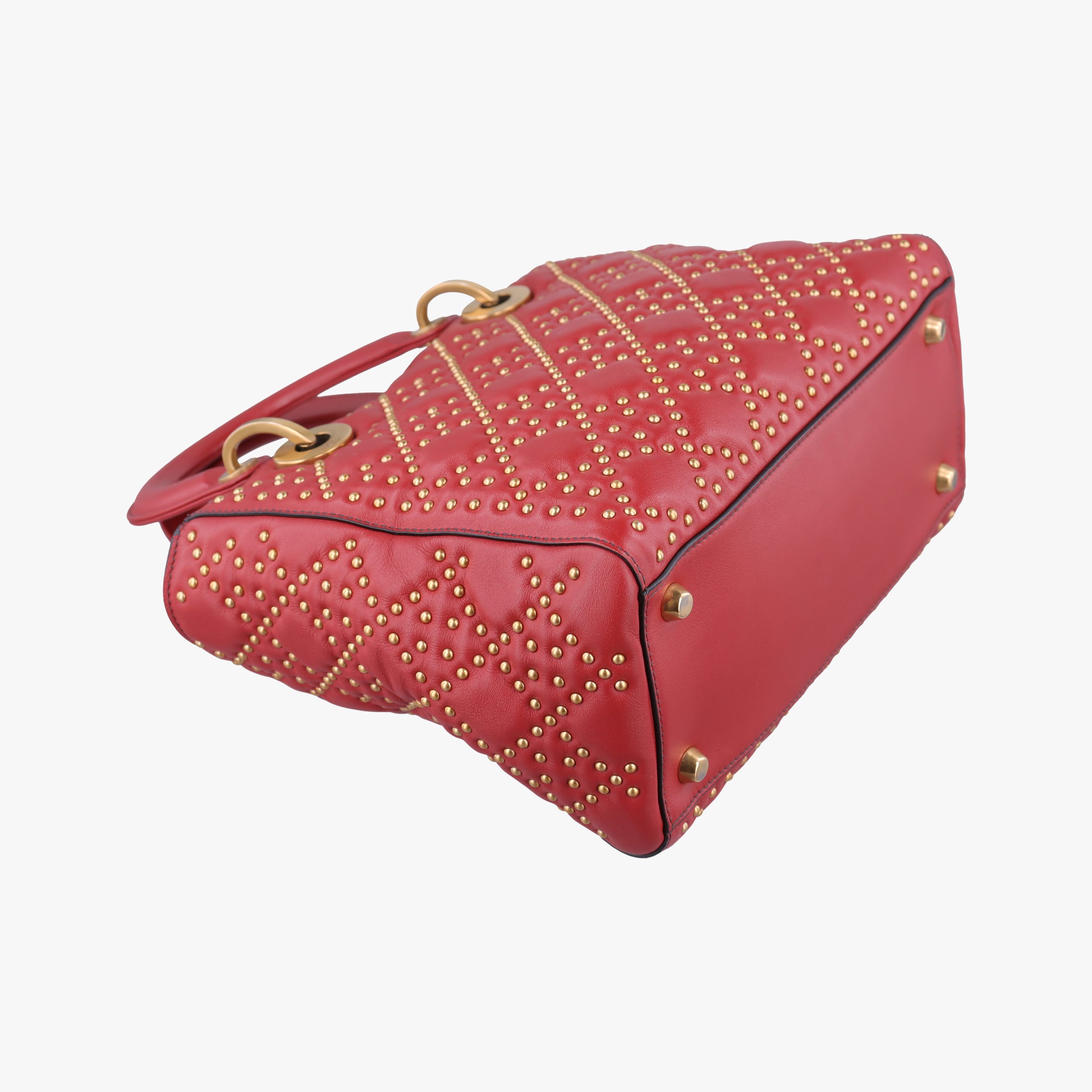 Pre-owned Christian Dior Lady Dior Red Leather  handbag | stylenewstar