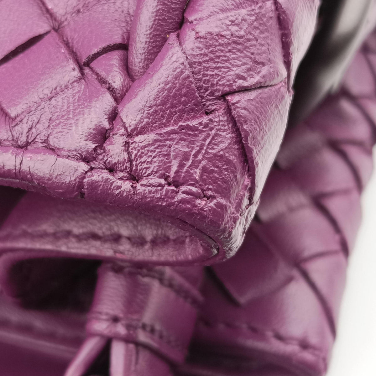 Pre-owned Bottega Veneta Intrecciato Purple lambskin  shoulderbag | stylenewstar