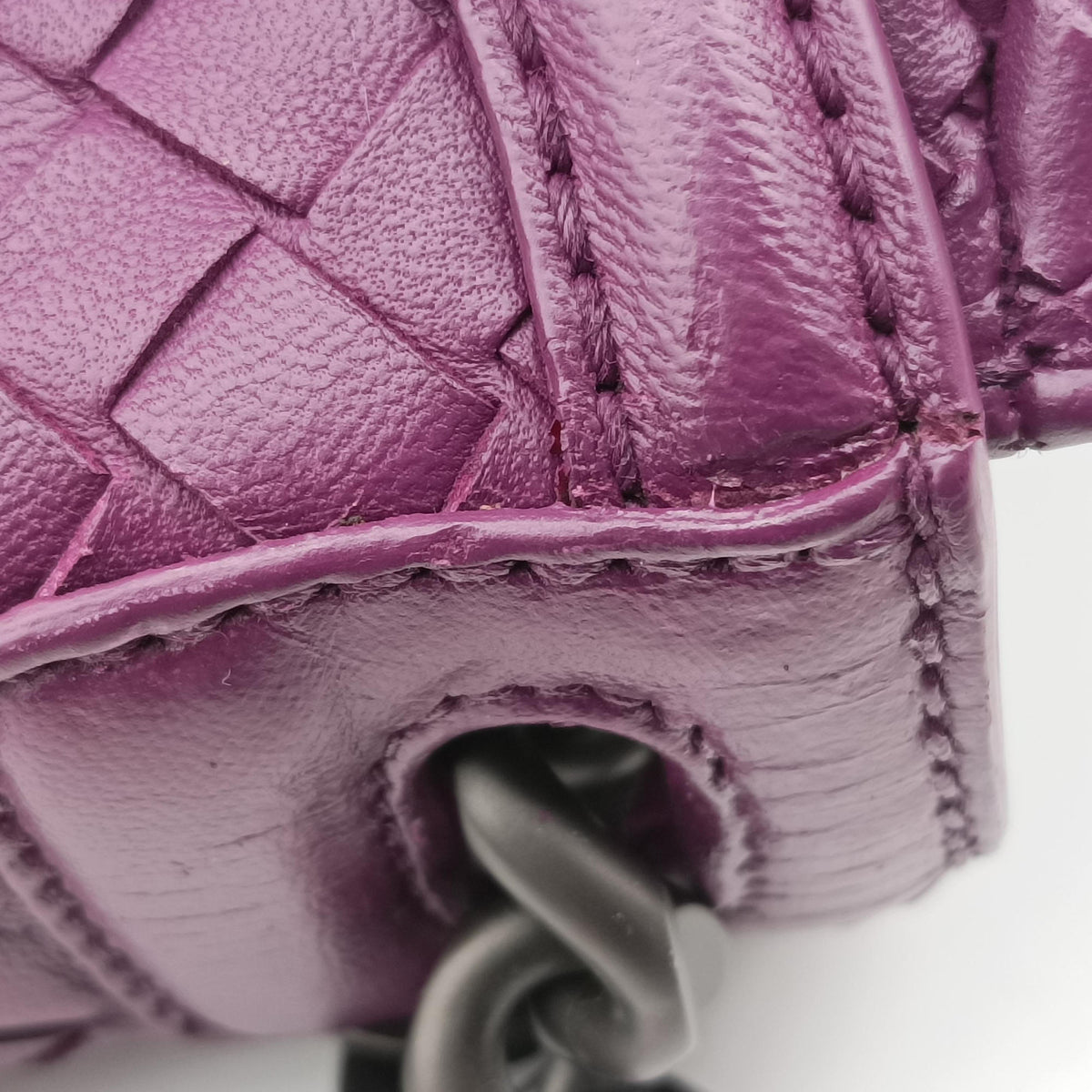 Pre-owned Bottega Veneta Intrecciato Purple lambskin  shoulderbag | stylenewstar