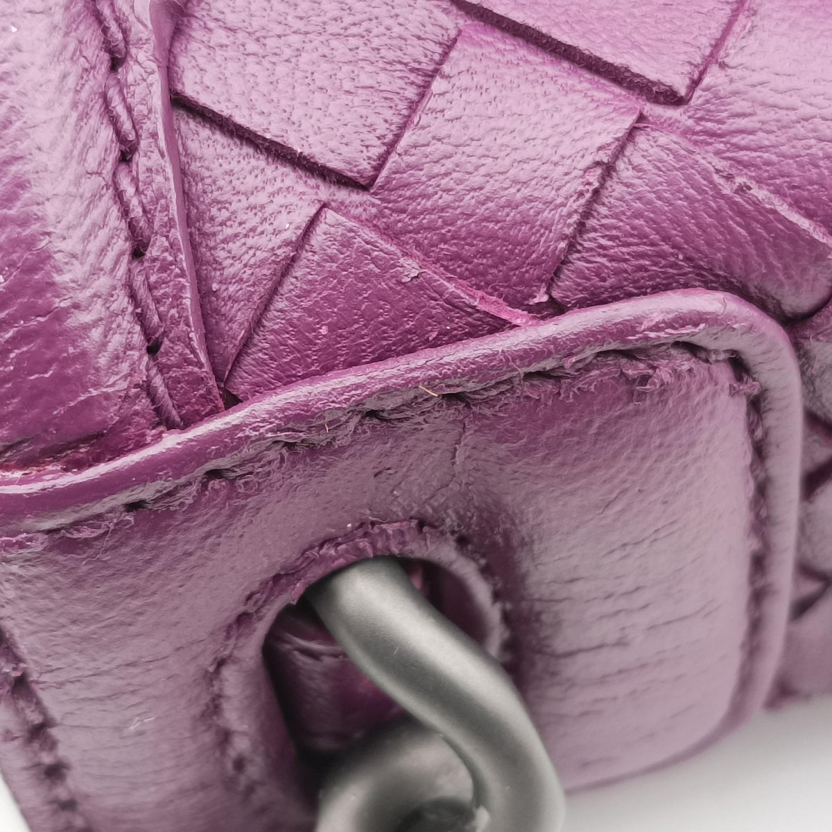 Pre-owned Bottega Veneta Intrecciato Purple lambskin  shoulderbag | stylenewstar