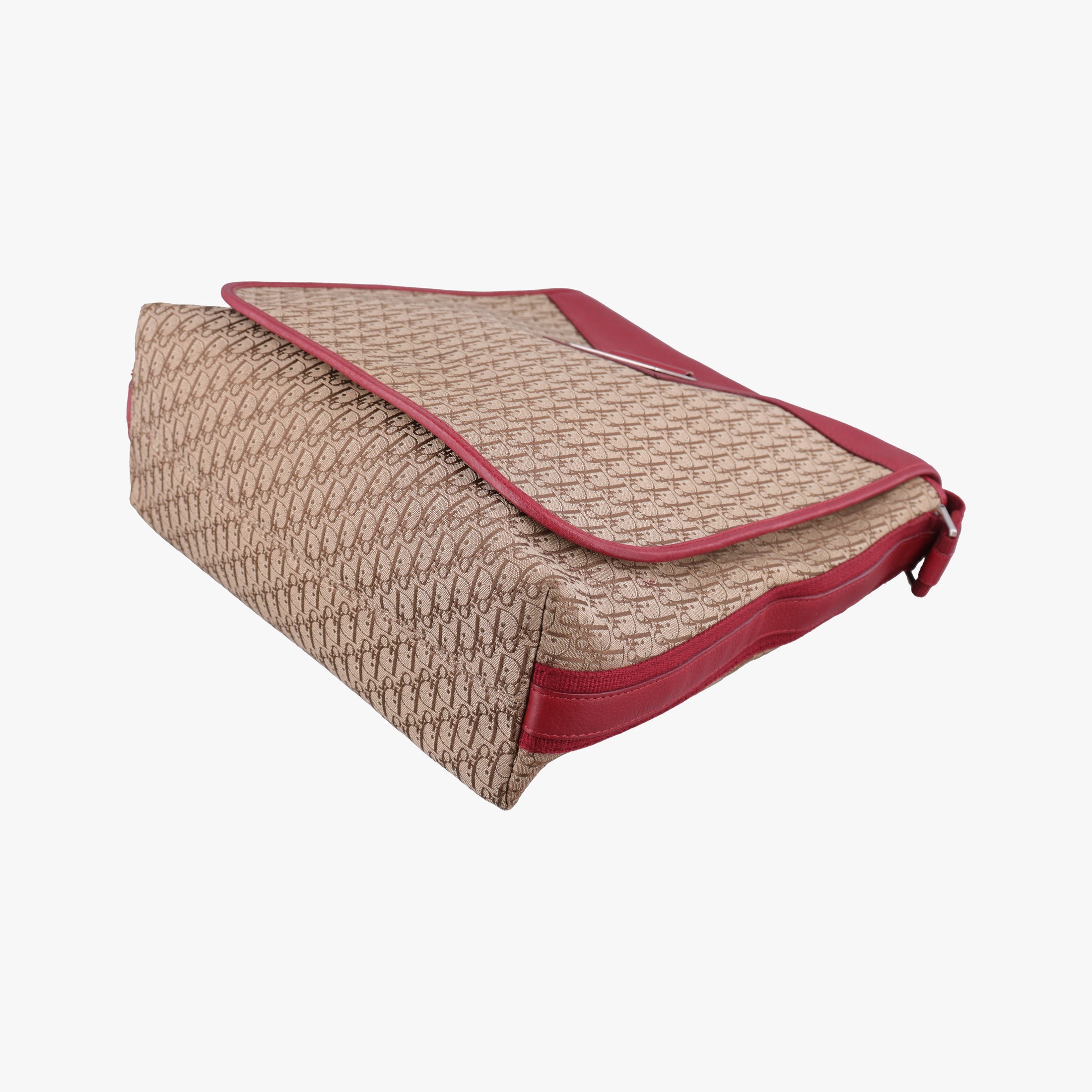 Pre-owned Christian Dior Street Chic Messenger Red × Brown Jacquard Canvas×Leather  shoulderbag | stylenewstar