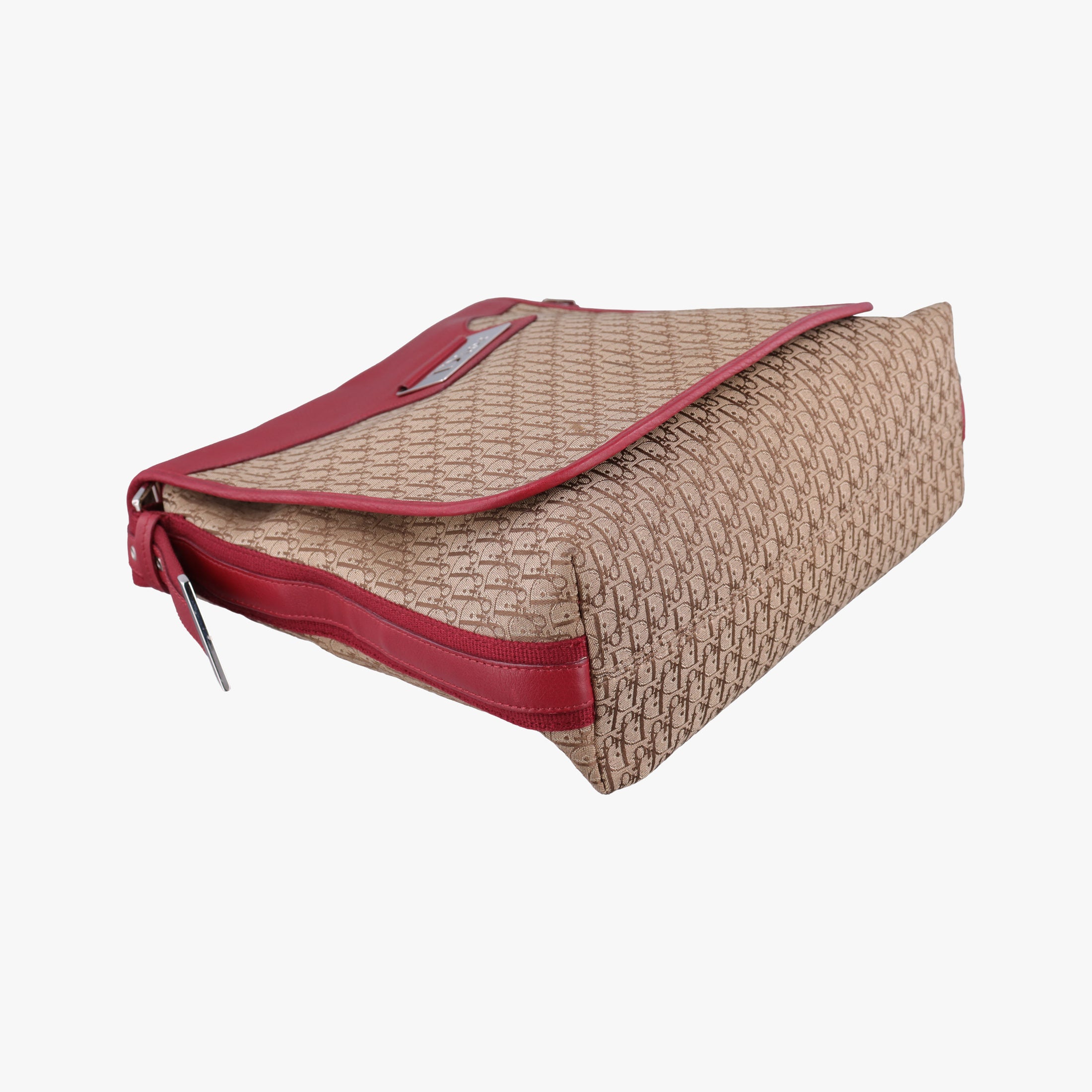 Pre-owned Christian Dior Street Chic Messenger Red × Brown Jacquard Canvas×Leather  shoulderbag | stylenewstar