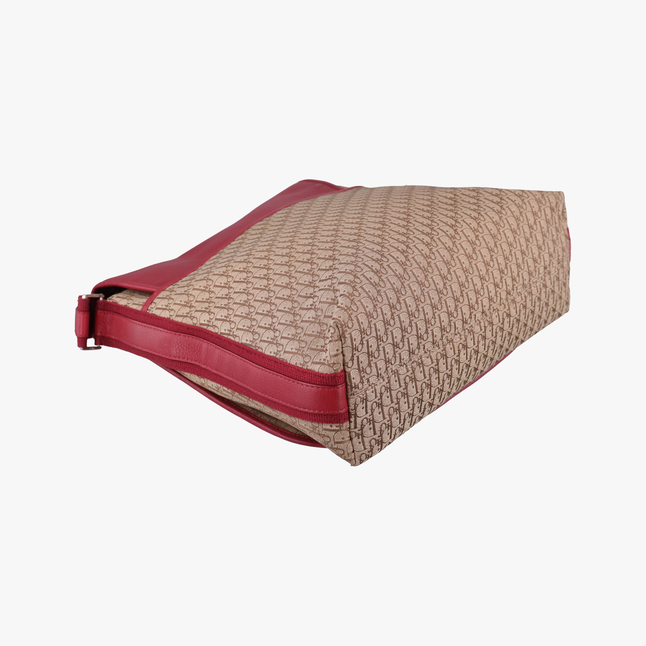 Pre-owned Christian Dior Street Chic Messenger Red × Brown Jacquard Canvas×Leather  shoulderbag | stylenewstar