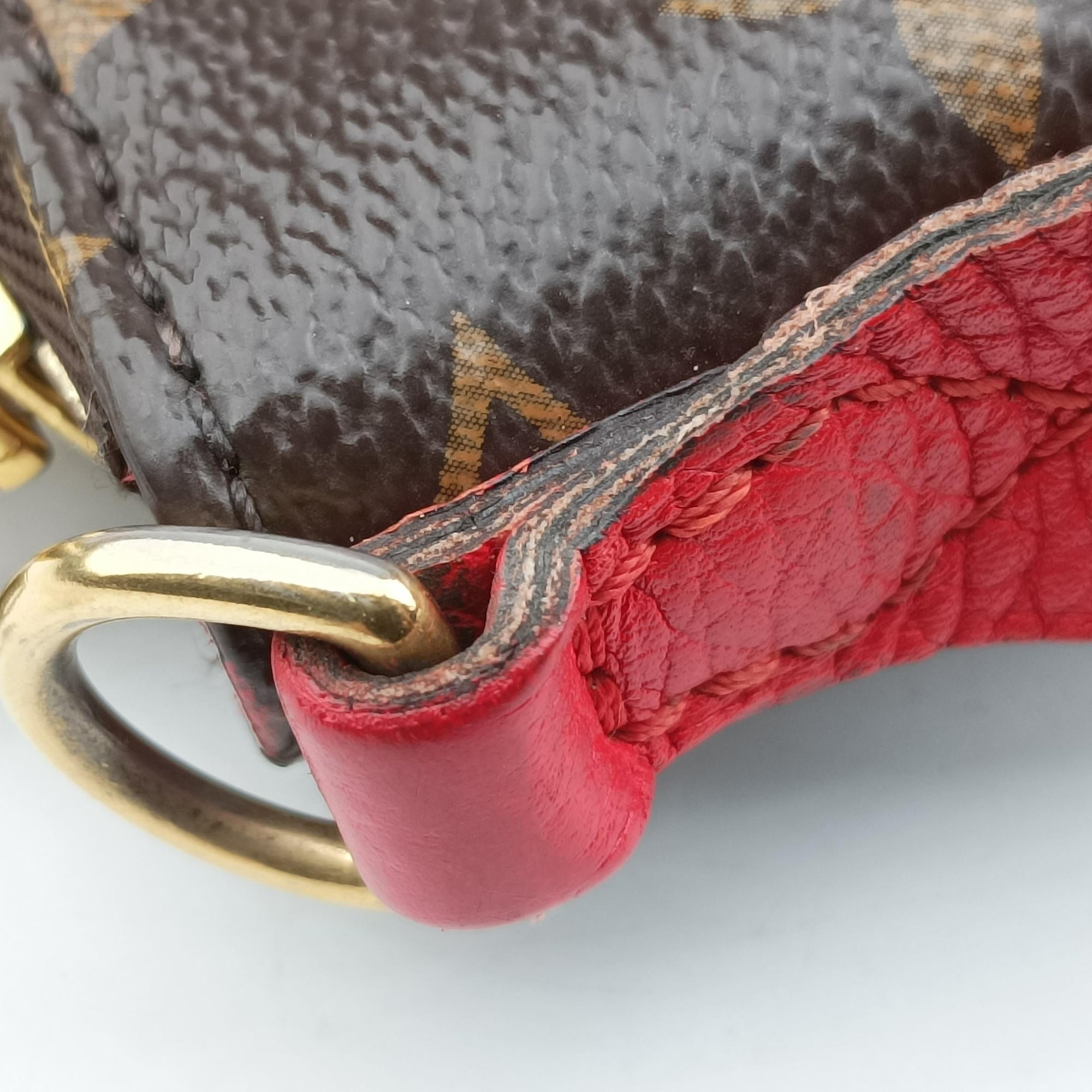 Pre-owned Louis Vuitton ESTRELA brown×COQUELICOT Monogram Canvas×calf leather M51193 shoulderbag | stylenewstar