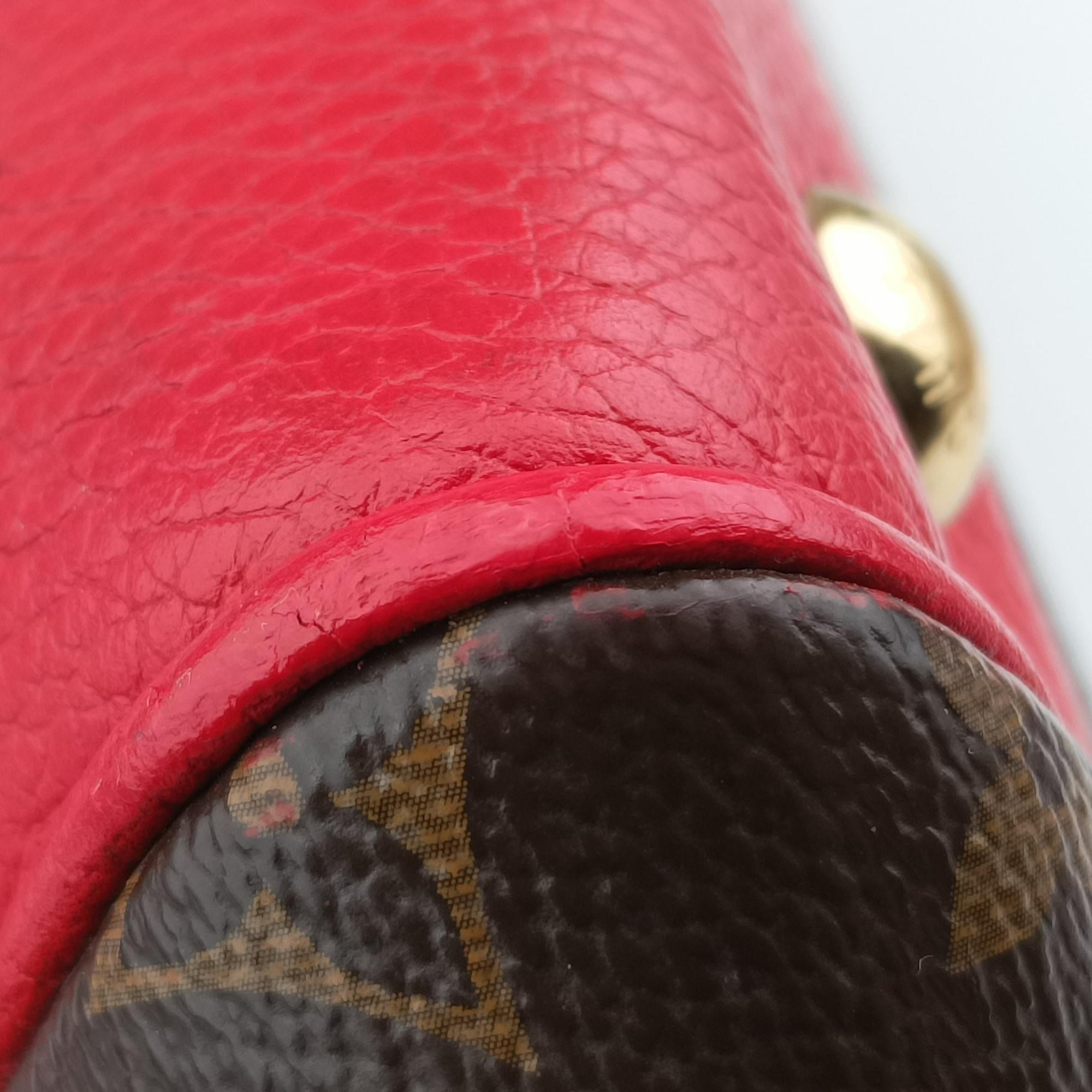 Pre-owned Louis Vuitton ESTRELA brown×COQUELICOT Monogram Canvas×calf leather M51193 shoulderbag | stylenewstar