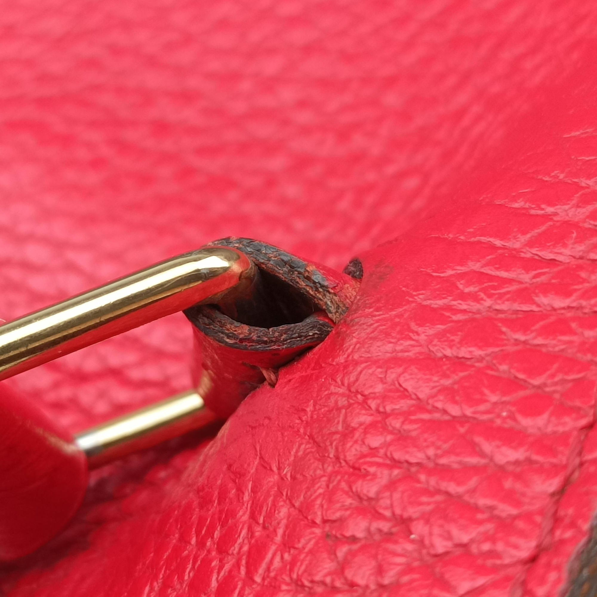 Pre-owned Louis Vuitton ESTRELA brown×COQUELICOT Monogram Canvas×calf leather M51193 shoulderbag | stylenewstar