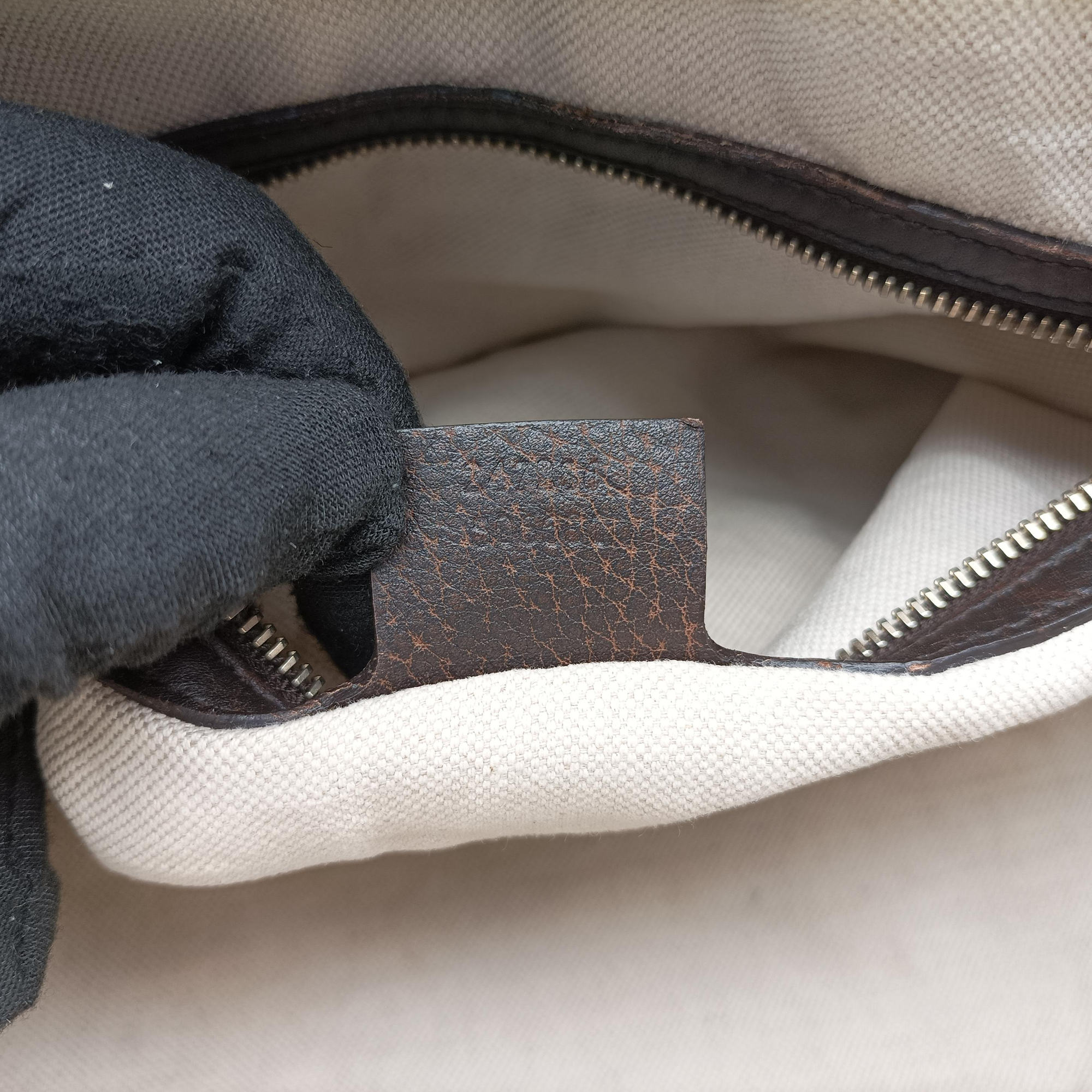 Pre-owned Gucci Horsebit Diamante Beige × Dark Brown Canvas×Leather 247286 handbag | stylenewstar