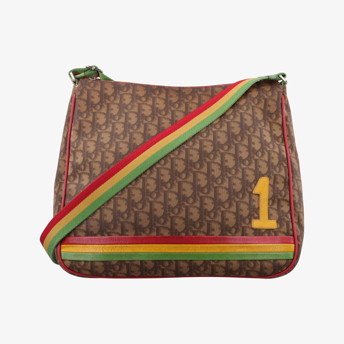 Pre-owned Christian Dior Rasta Trotter Messenger beige×Multicolour PVC coated canvas  shoulderbag | stylenewstar